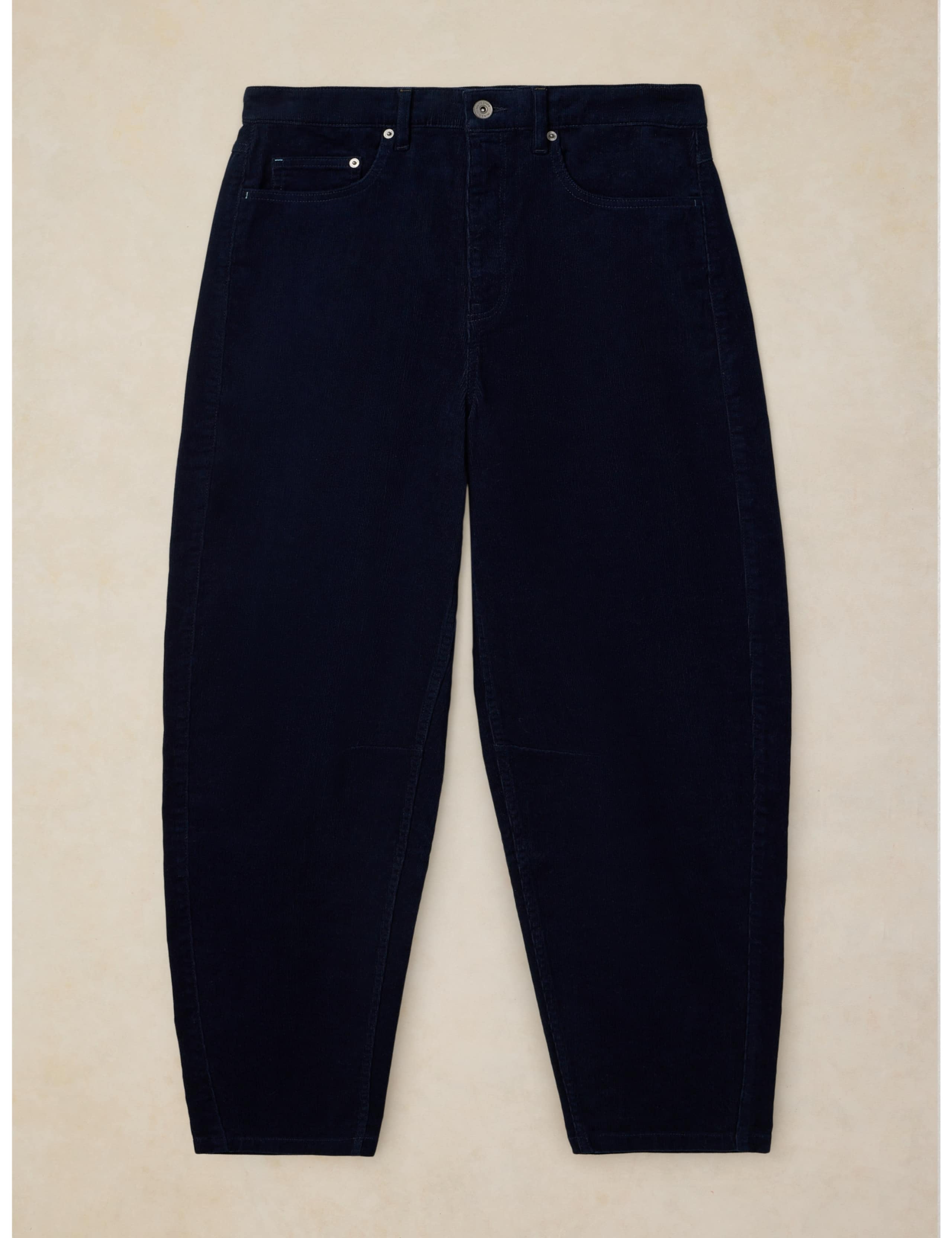 Cotton Rich Cord Barrel Leg Ankle Grazer Trousers 2 of 6