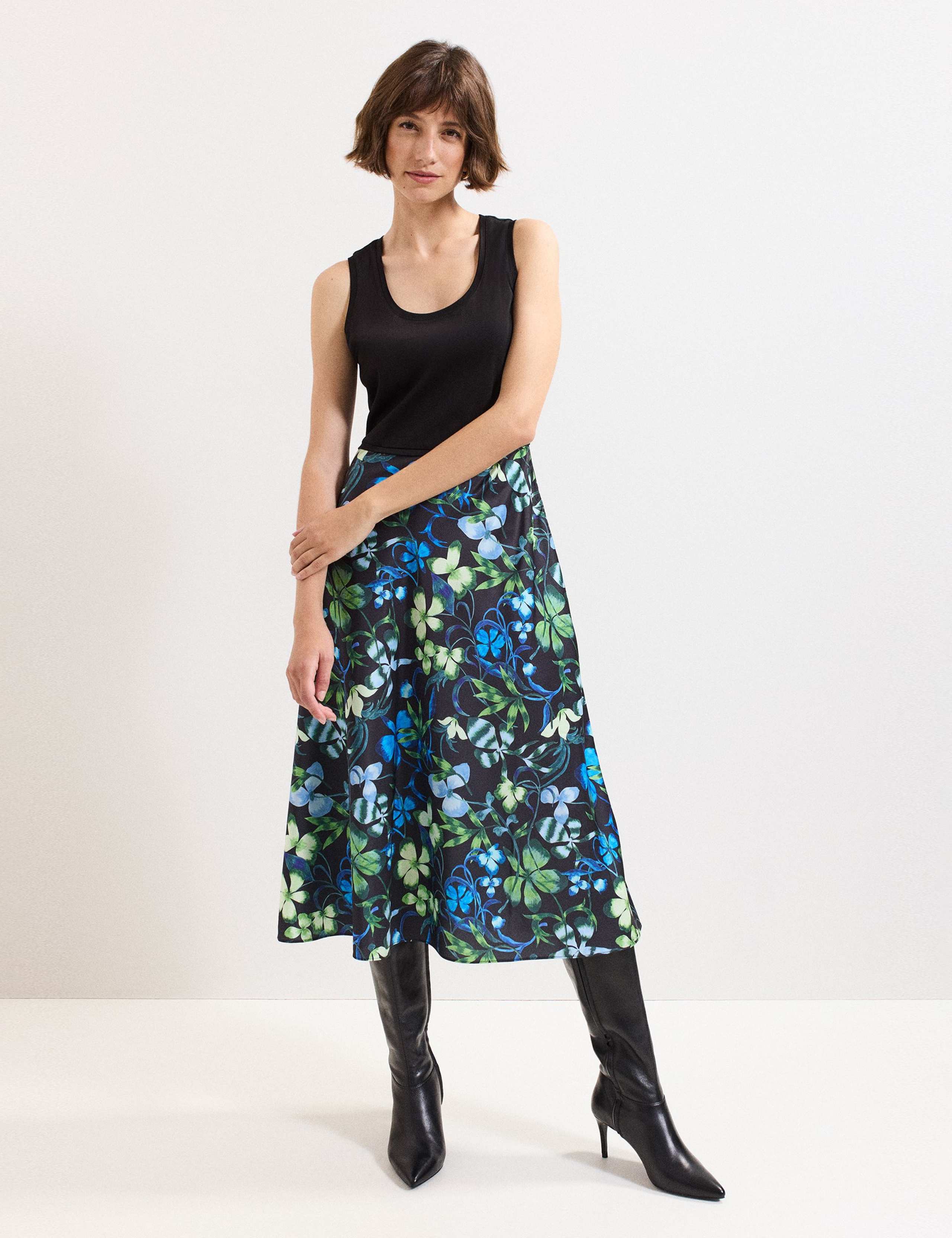 Floral High Neck Midi Jumper Dress 3 of 7