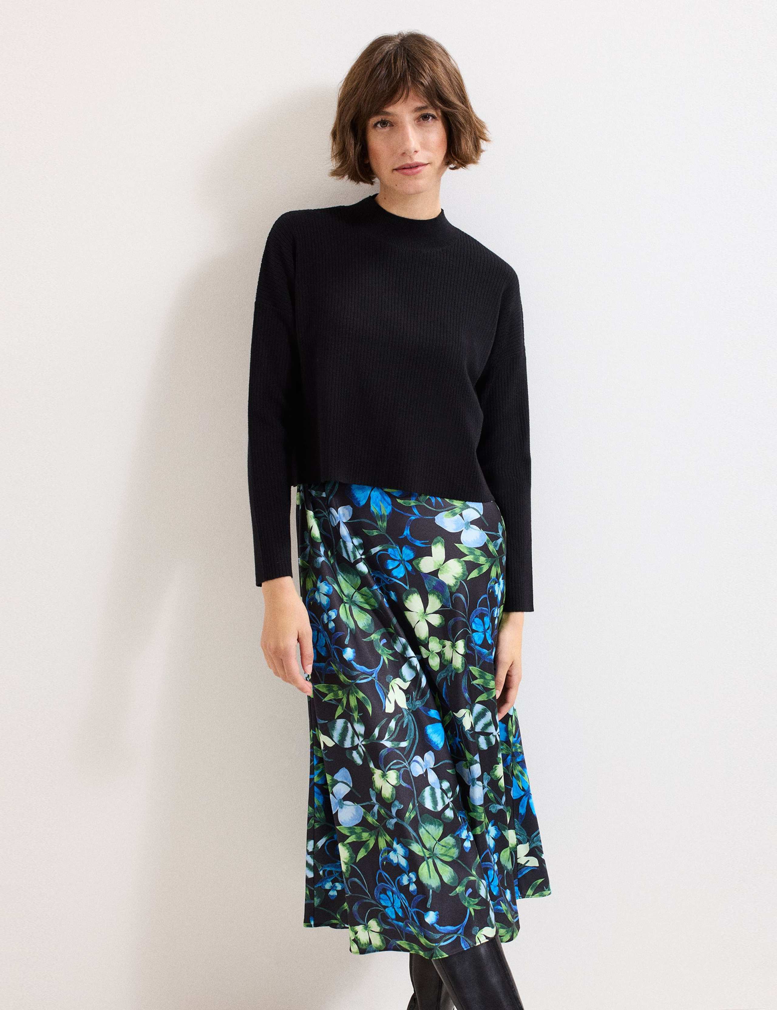Floral High Neck Midi Jumper Dress 4 of 7