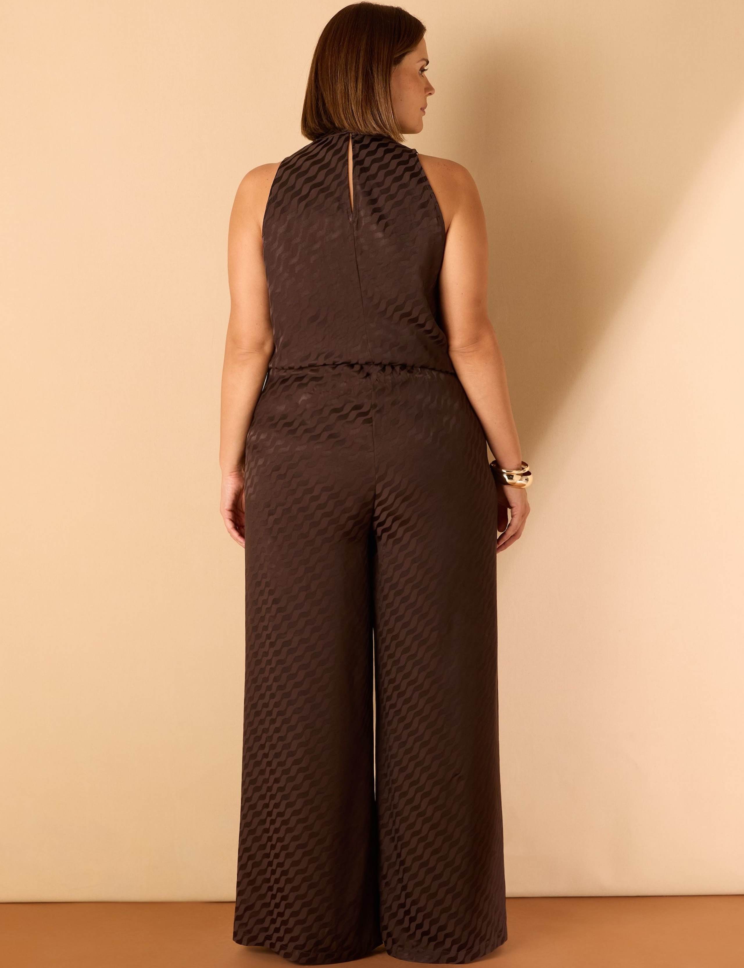 Jacquard Elasticated Waist Wide Leg Trousers 3 of 3