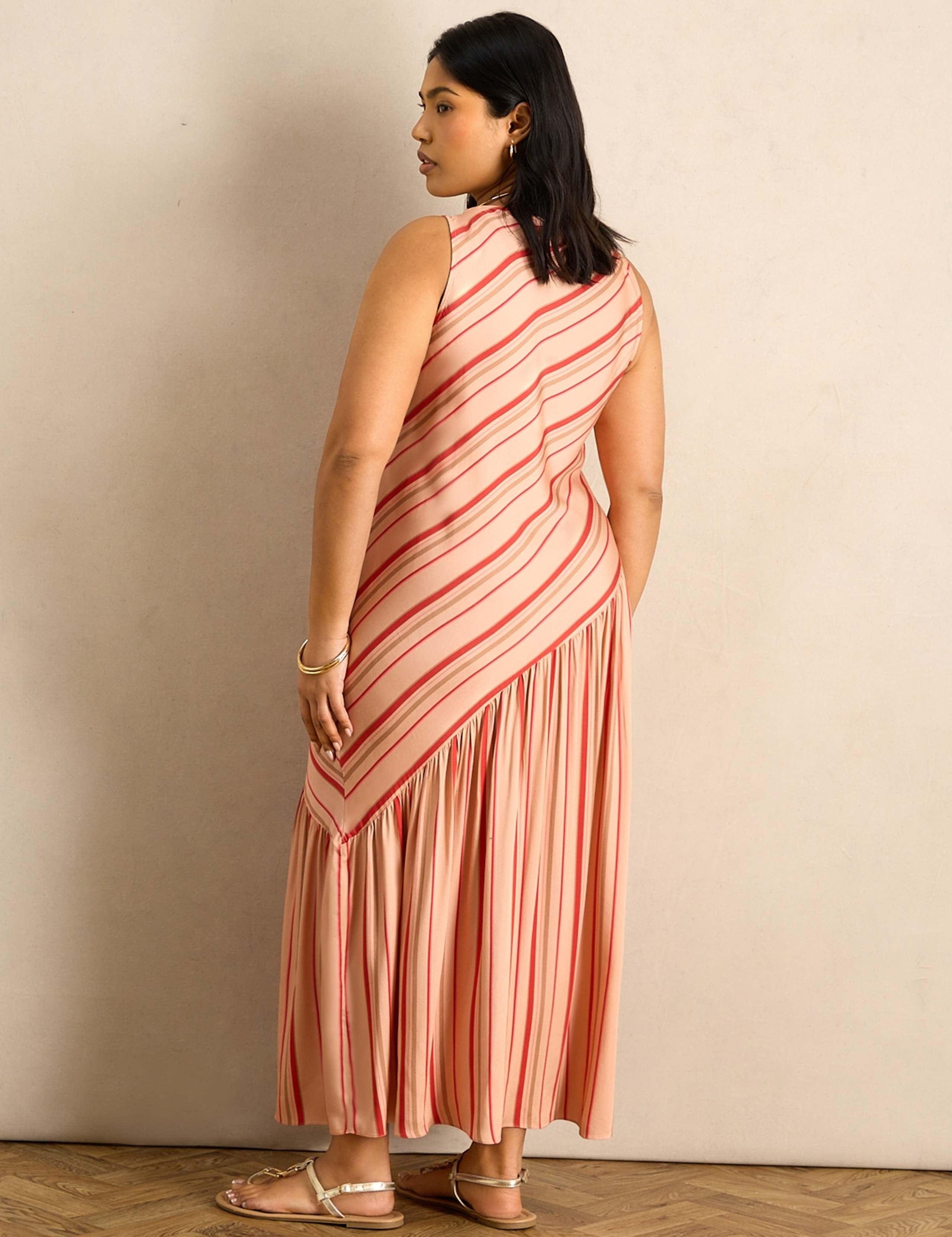 Multi Stripe Asymmetric Maxi Dress 6 of 6