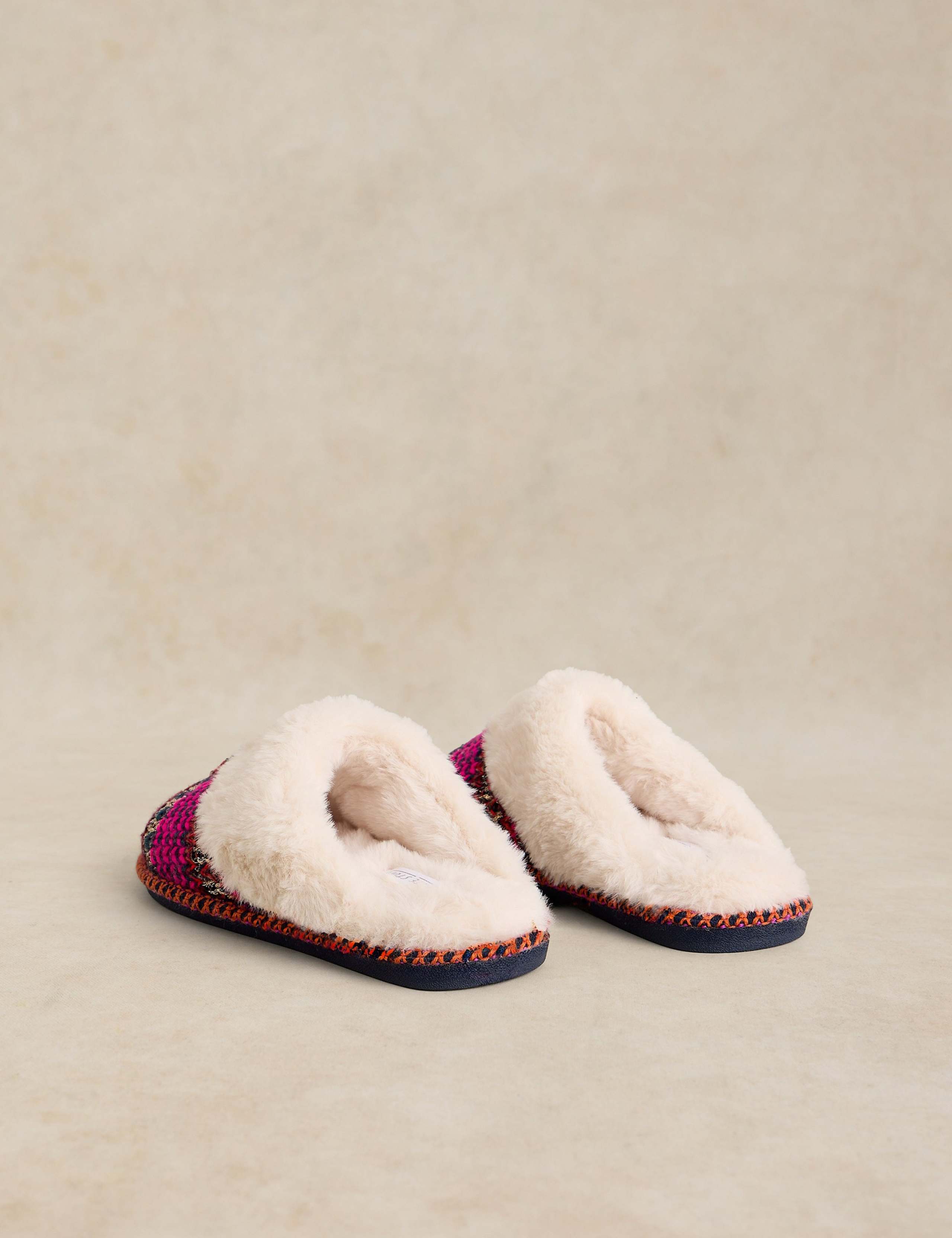 Fair Isle Knitted Mule Slippers 3 of 4