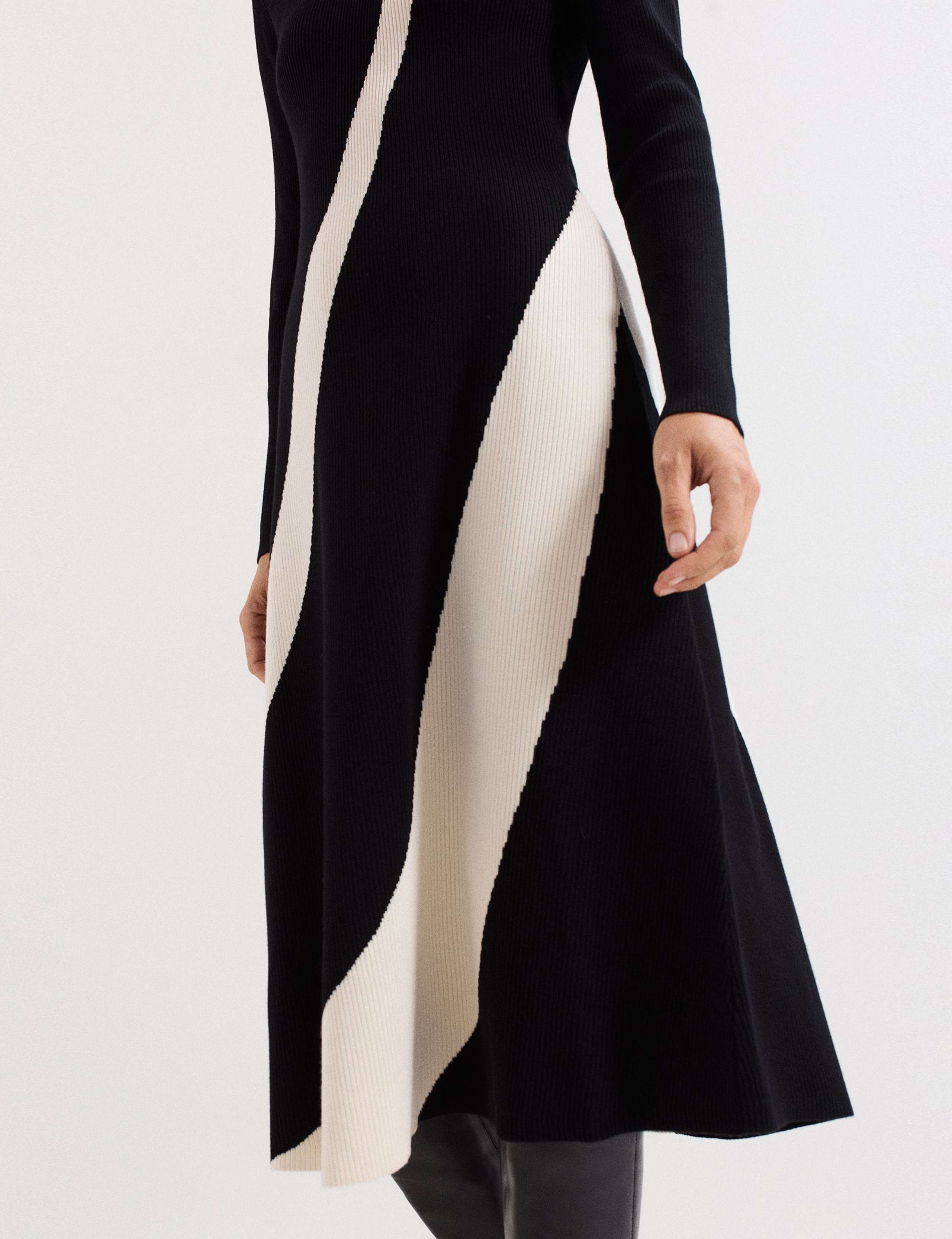 Colour Block High Neck Midi Jumper Dress 6 of 9