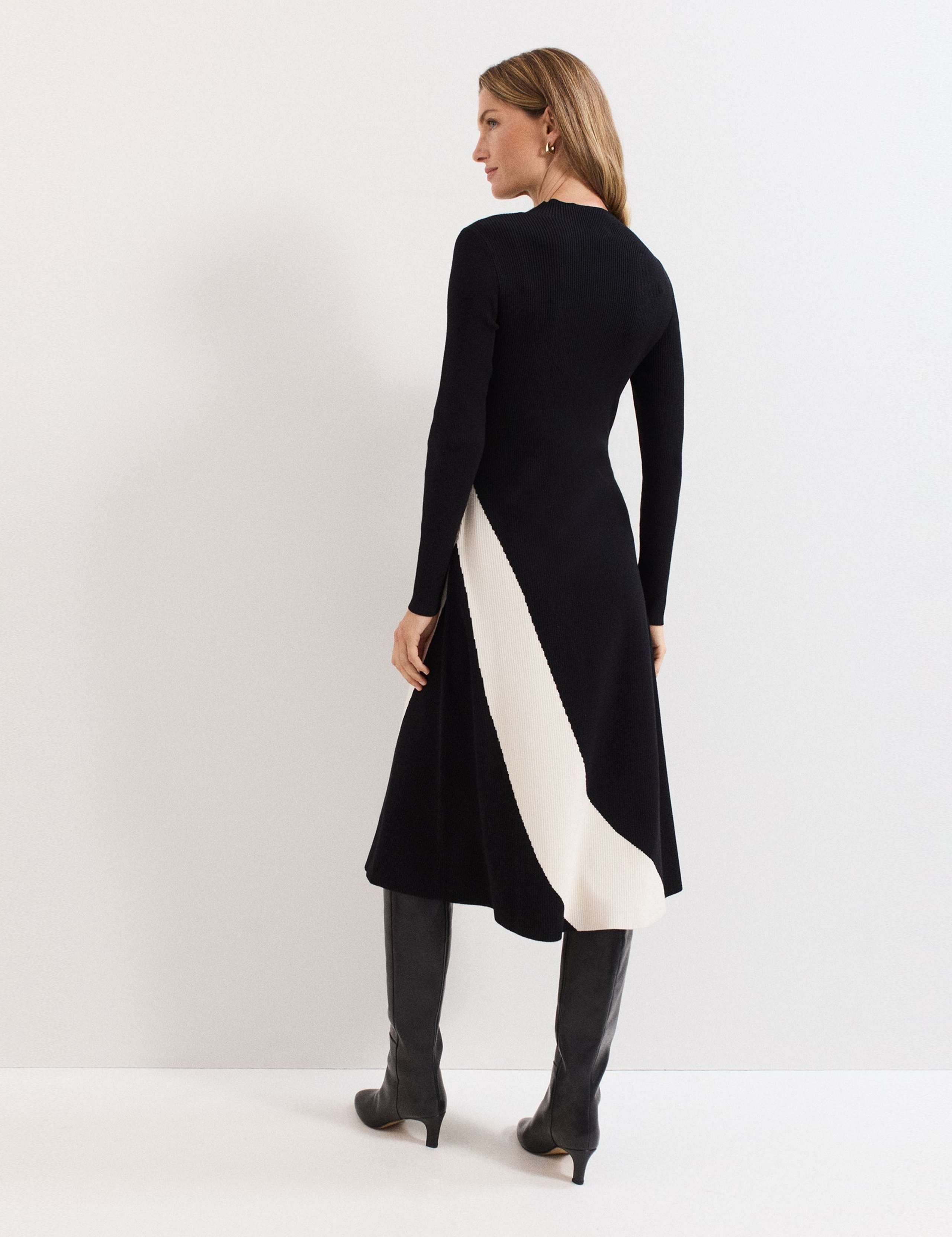 Colour Block High Neck Midi Jumper Dress 7 of 9