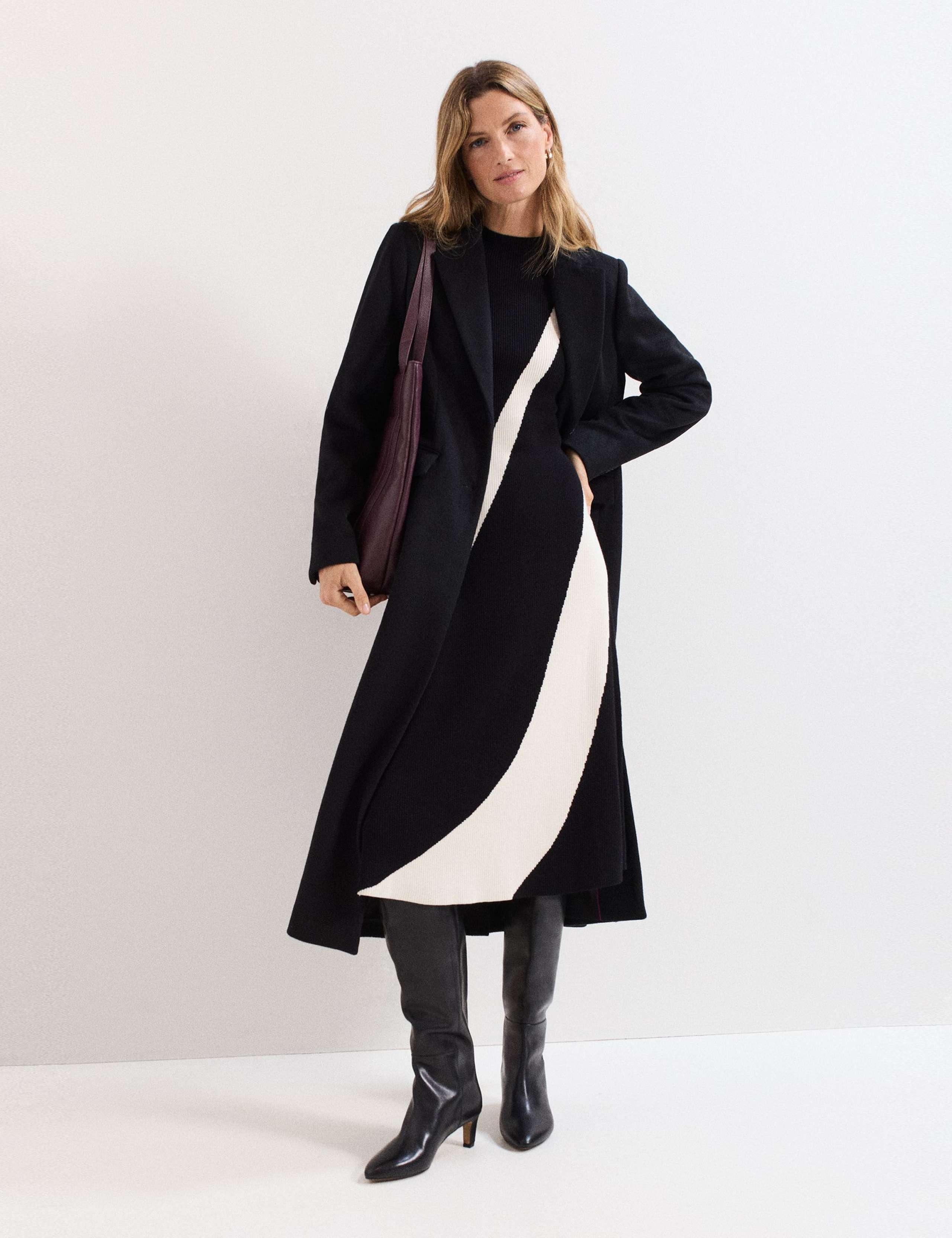 Colour Block High Neck Midi Jumper Dress 8 of 9