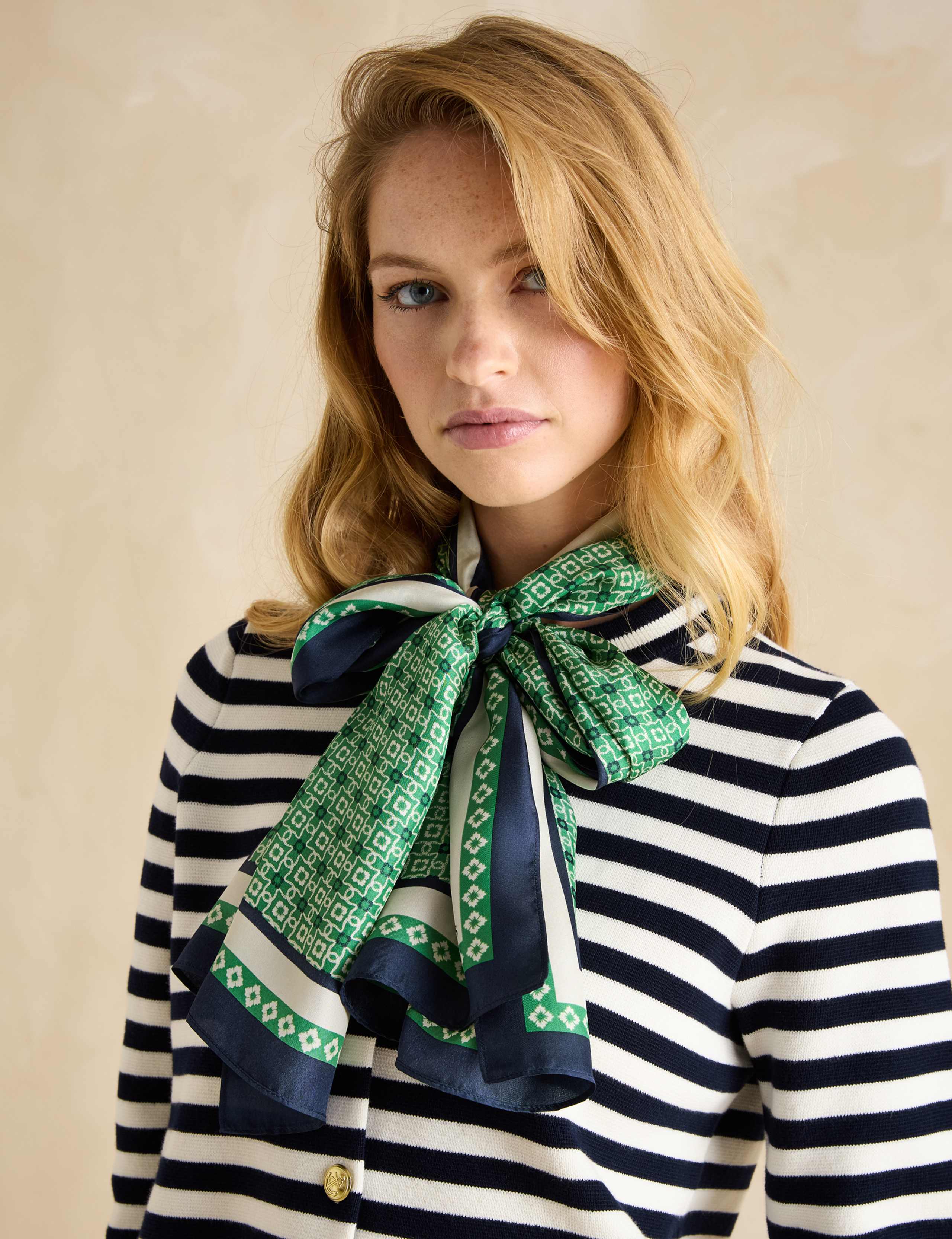 Pure Silk Geometric Scarf 1 of 3