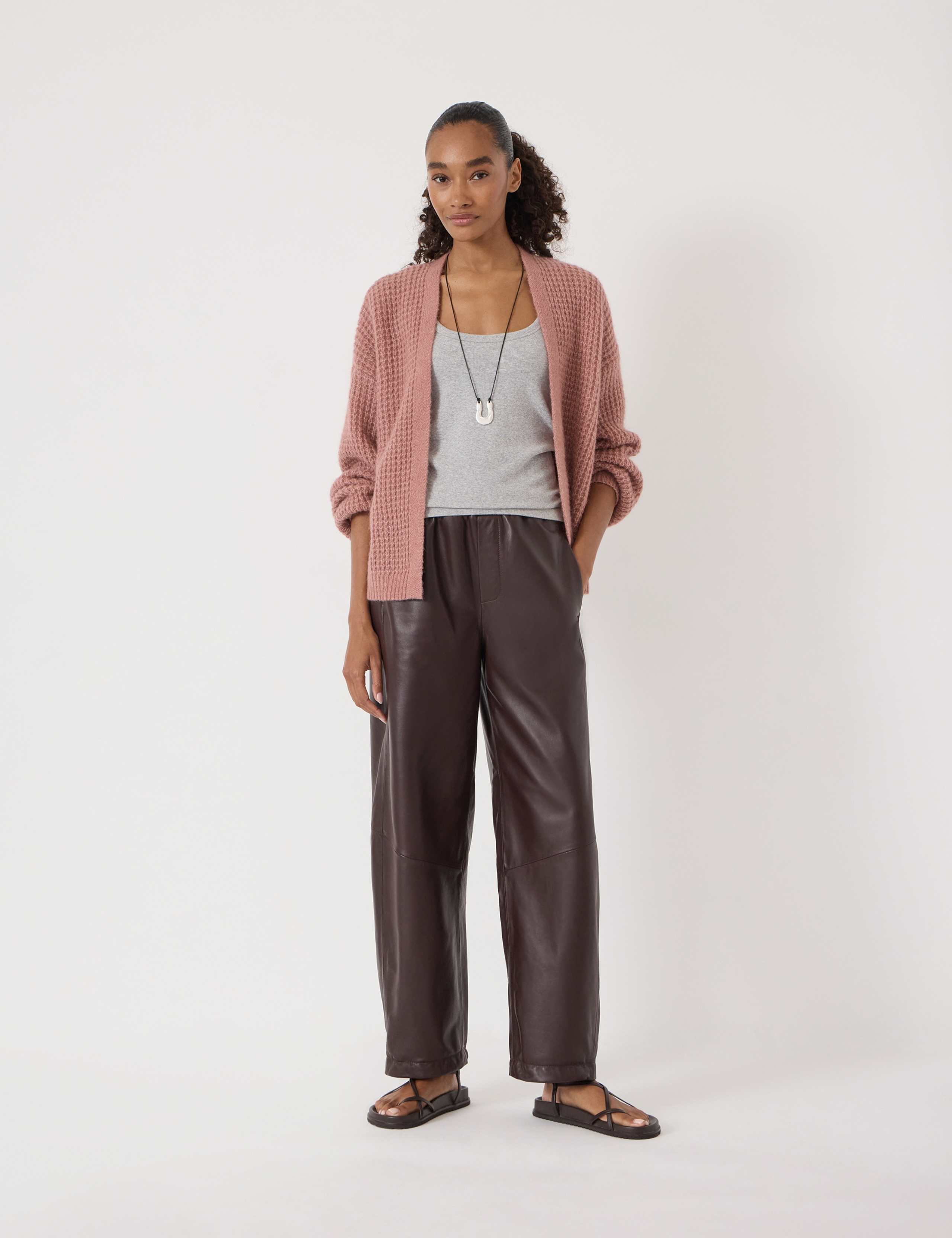 Wool Blend Textured Edge to Edge Cardigan 3 of 5