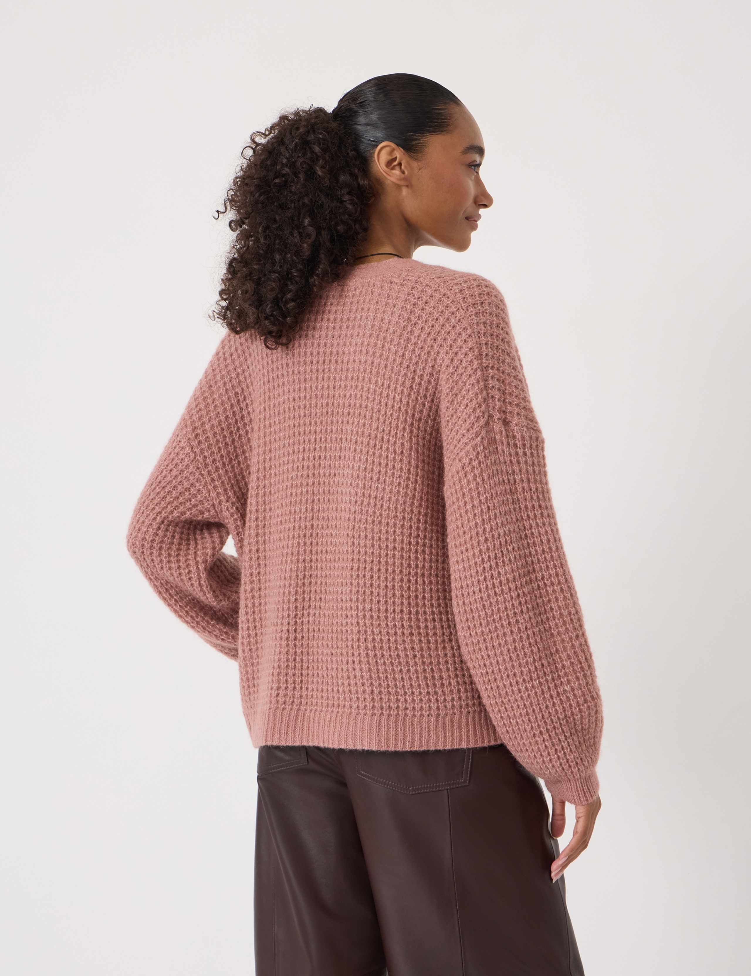 Wool Blend Textured Edge to Edge Cardigan 5 of 5
