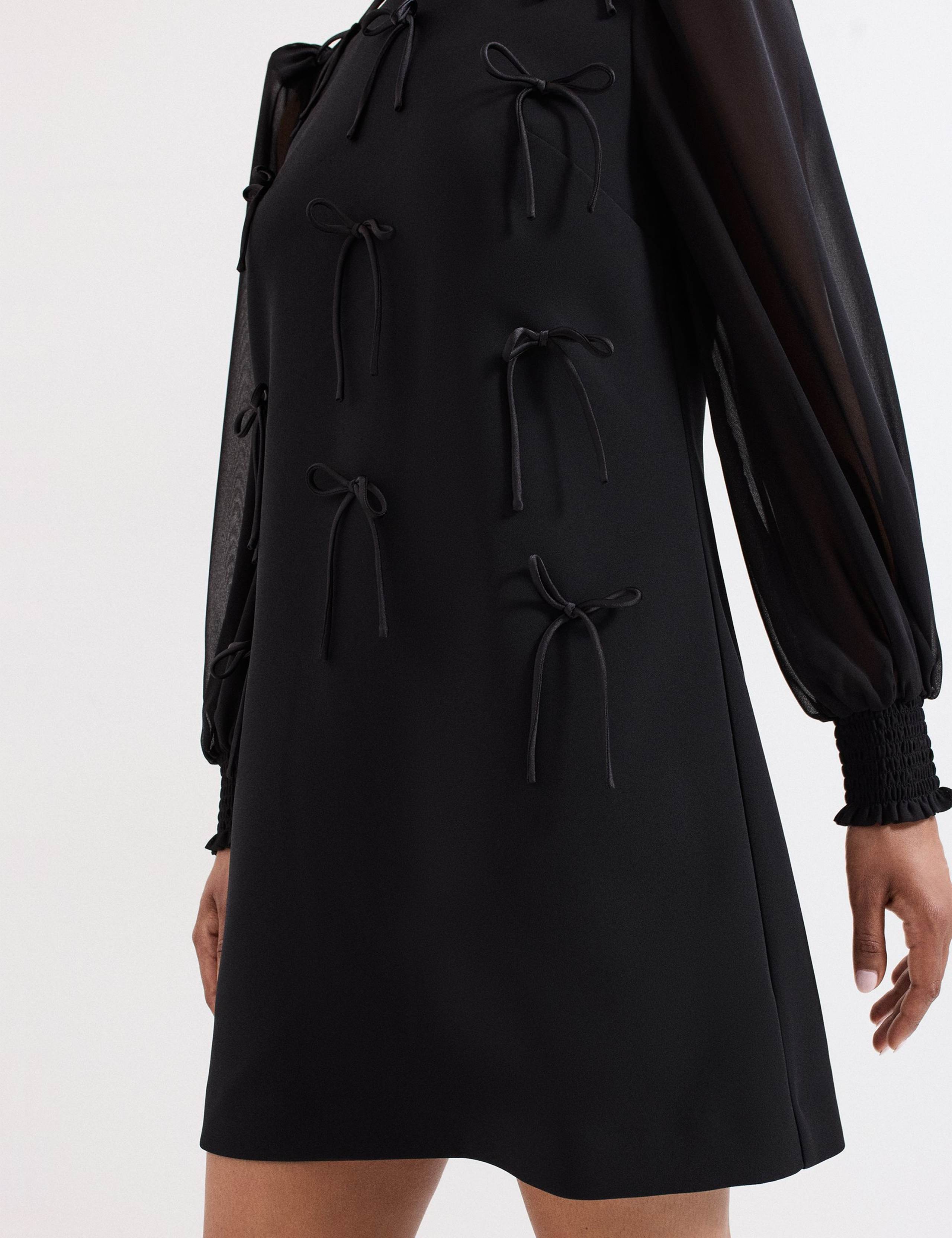 Bow Embellished Mini Shift Dress 9 of 9