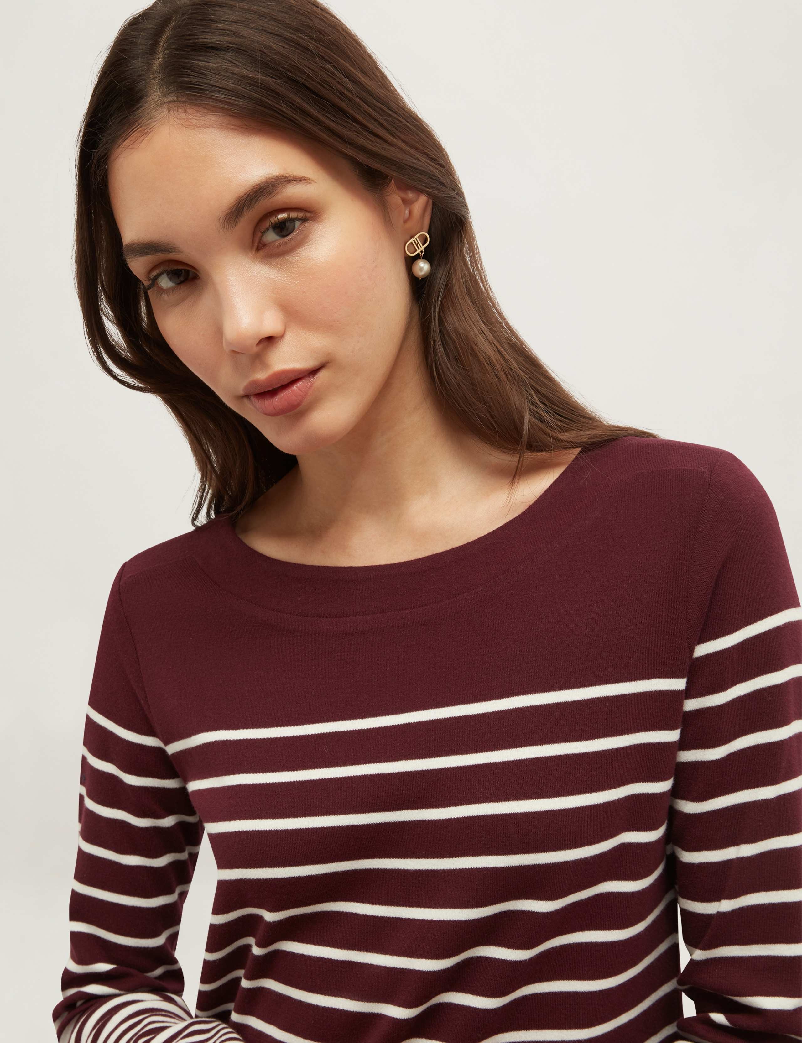 Pure Cotton Striped Slash Neck Relaxed Top 4 of 6