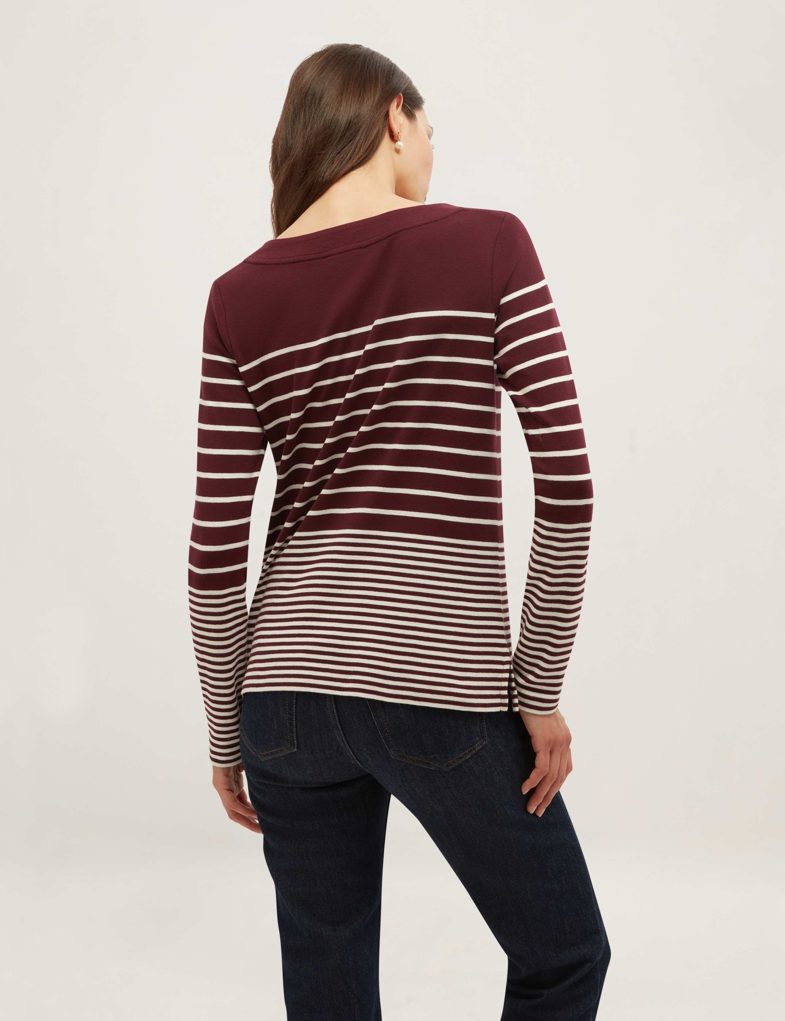 Pure Cotton Striped Slash Neck Relaxed Top 6 of 6