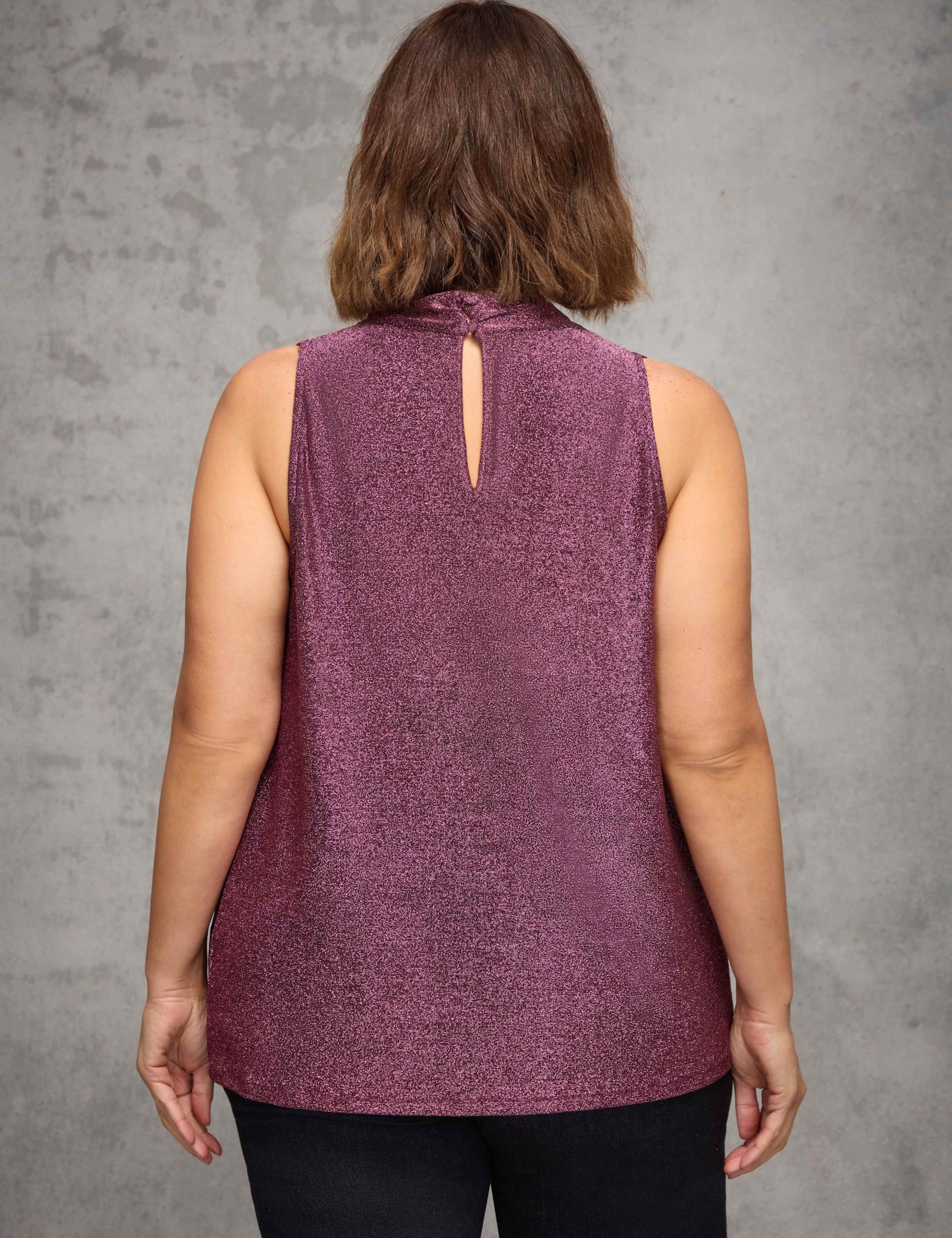 Jersey Sparkly Halter Neck Top 3 of 5