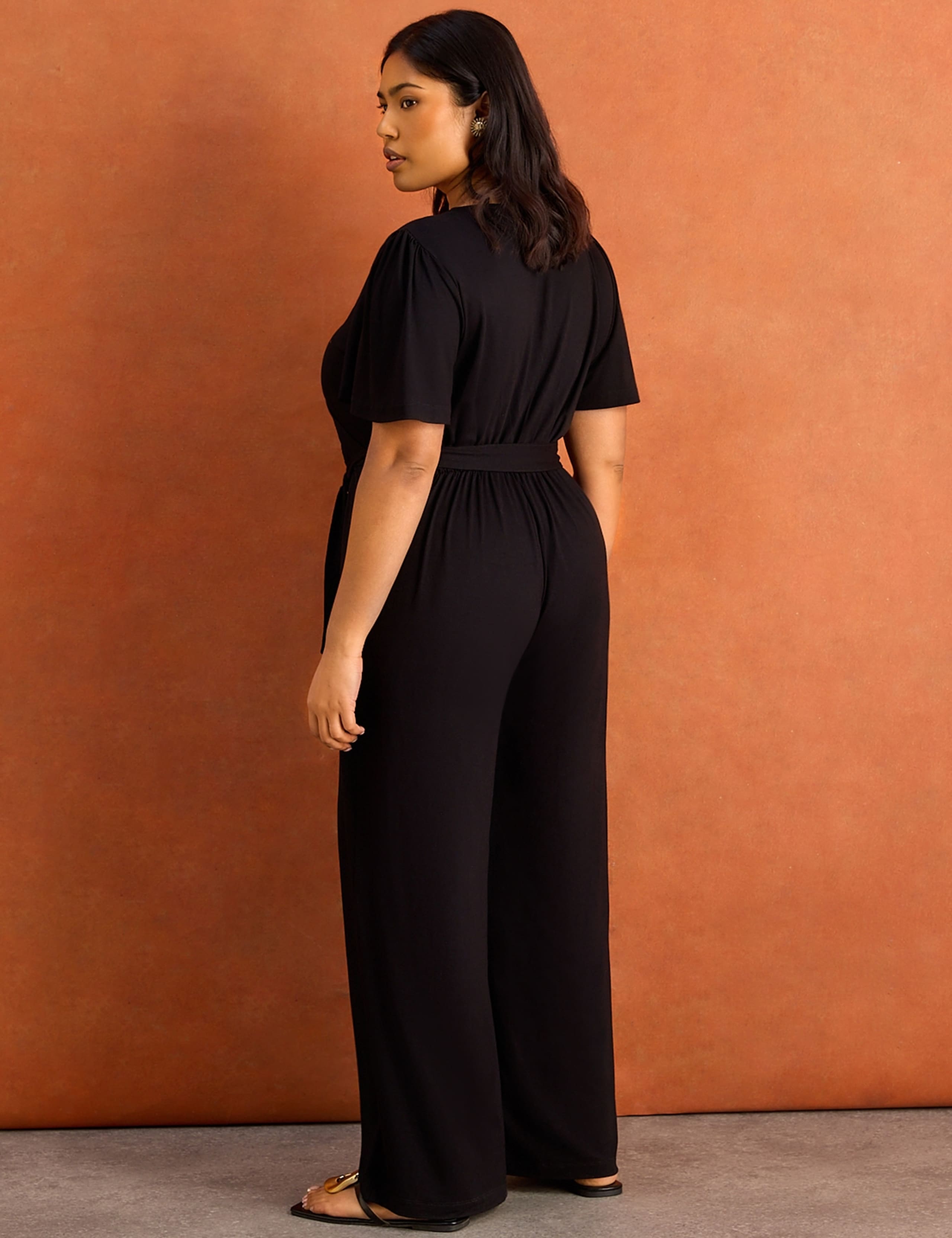 Jersey Belted Wrap Jumpsuit 2 of 6