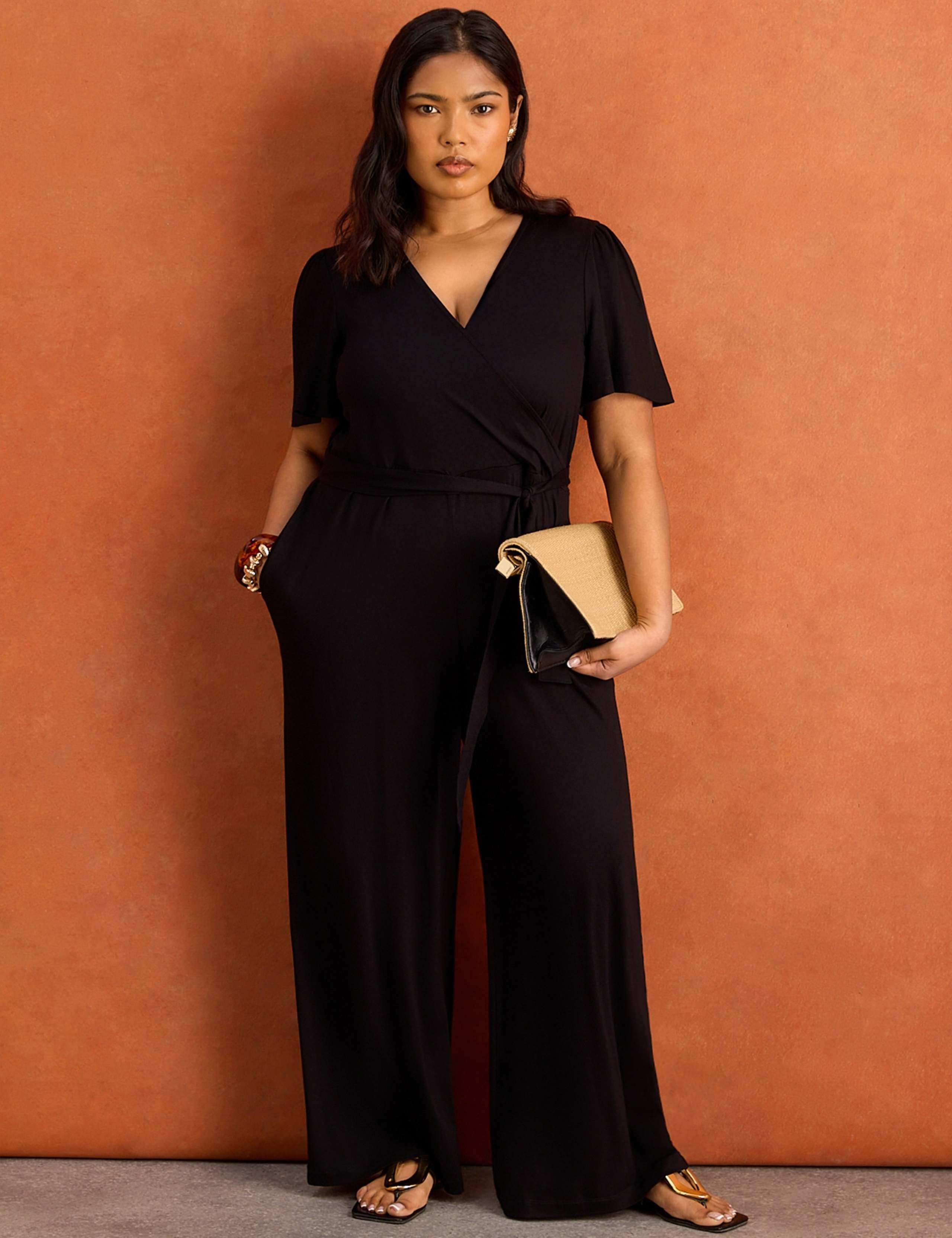 Jersey Belted Wrap Jumpsuit 4 of 6