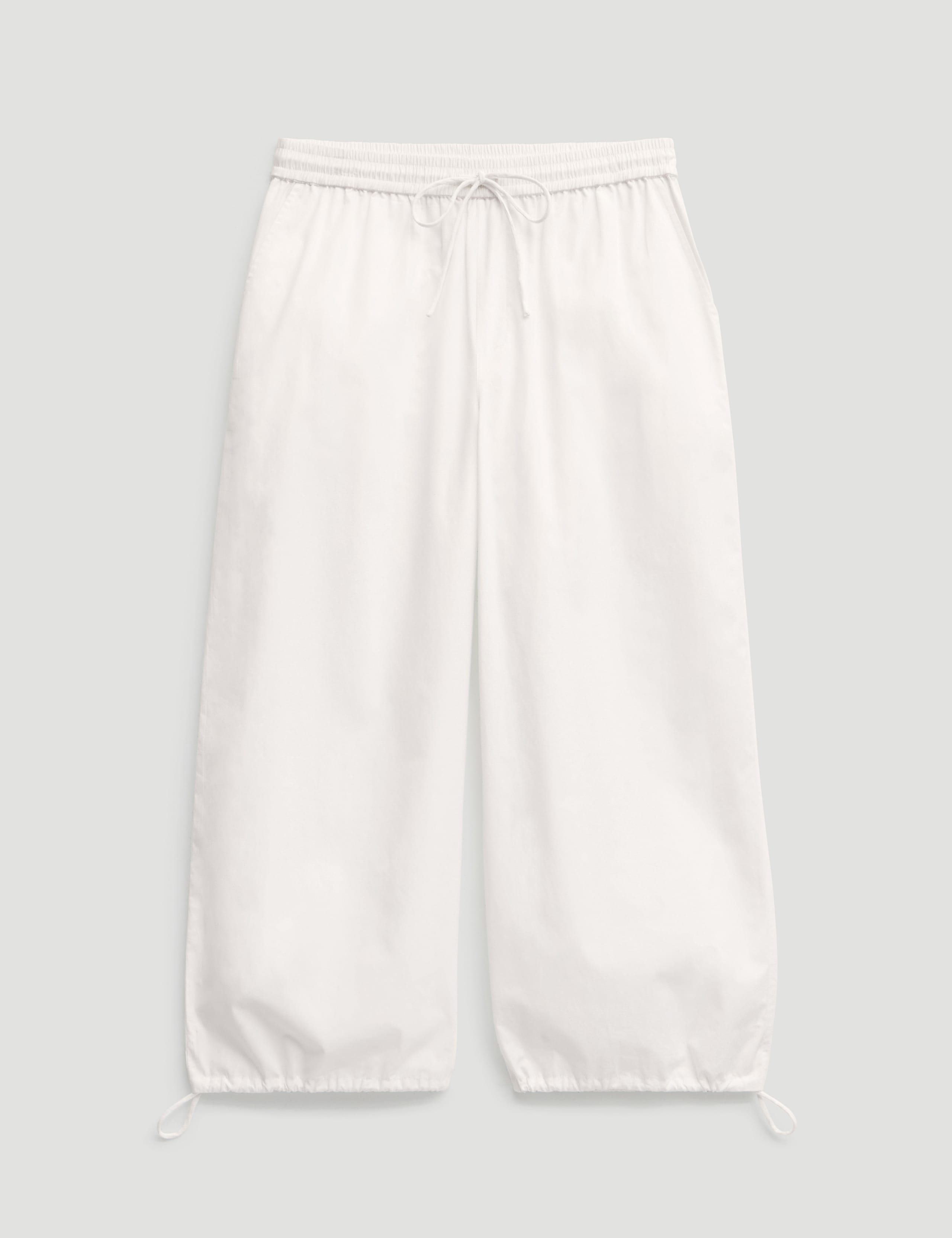 Pure Cotton Wide Leg Cropped Trousers 2 of 5