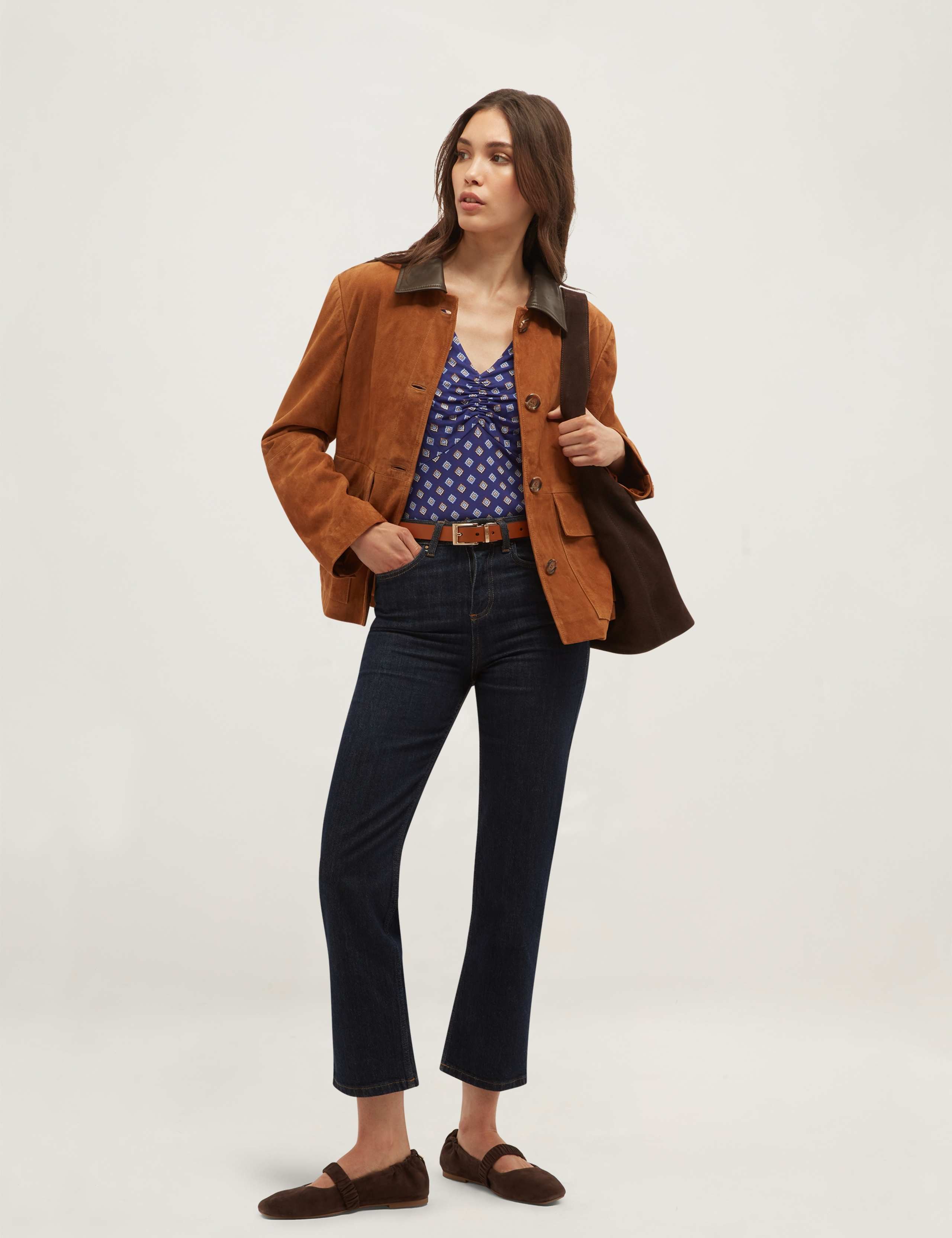 Printed Ruched V-Neck Top 5 of 5