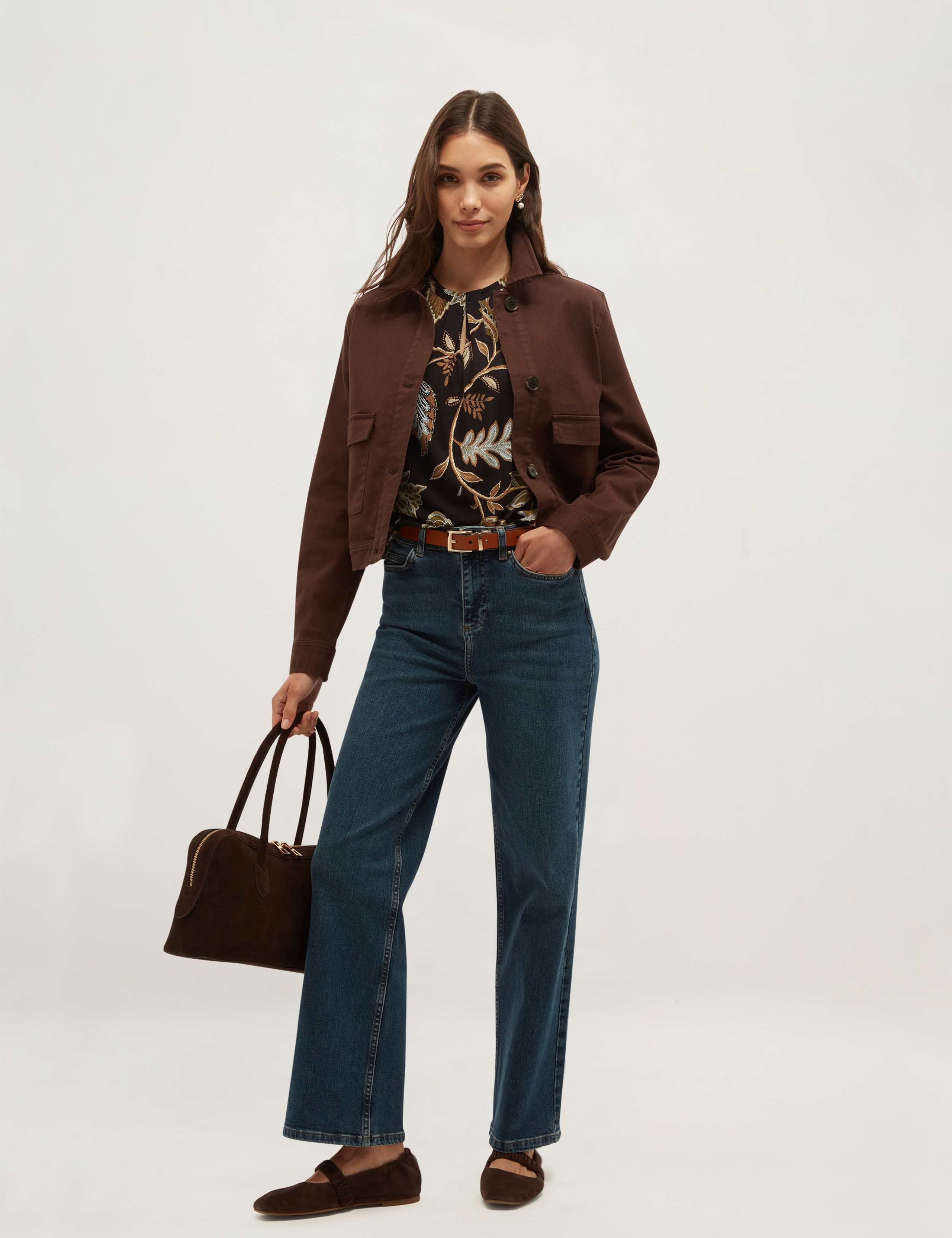 Jersey Floral Crew Neck Slim Fit Top 4 of 5