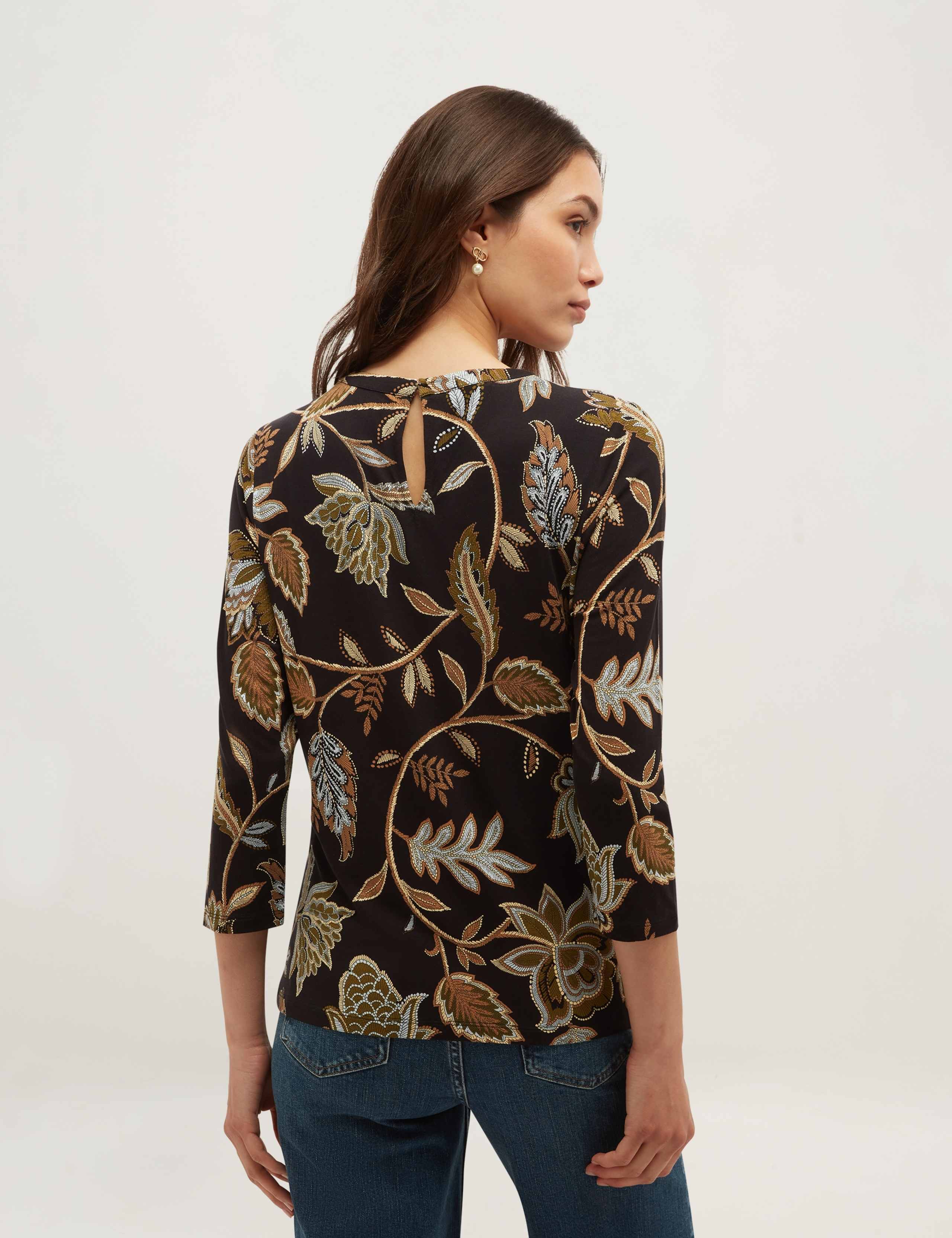 Jersey Floral Crew Neck Slim Fit Top 5 of 5