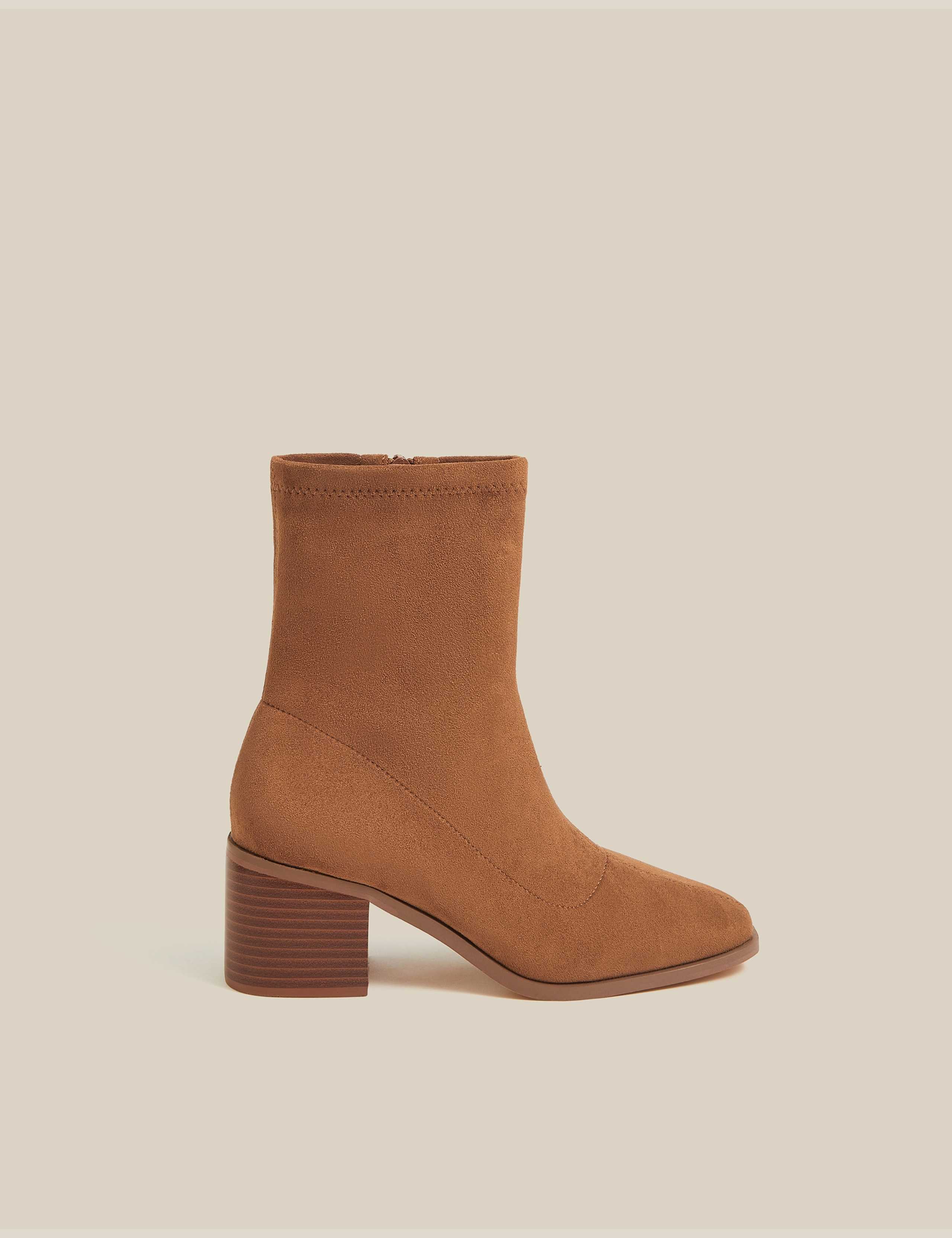 Block Heel Sock Boots 1 of 3