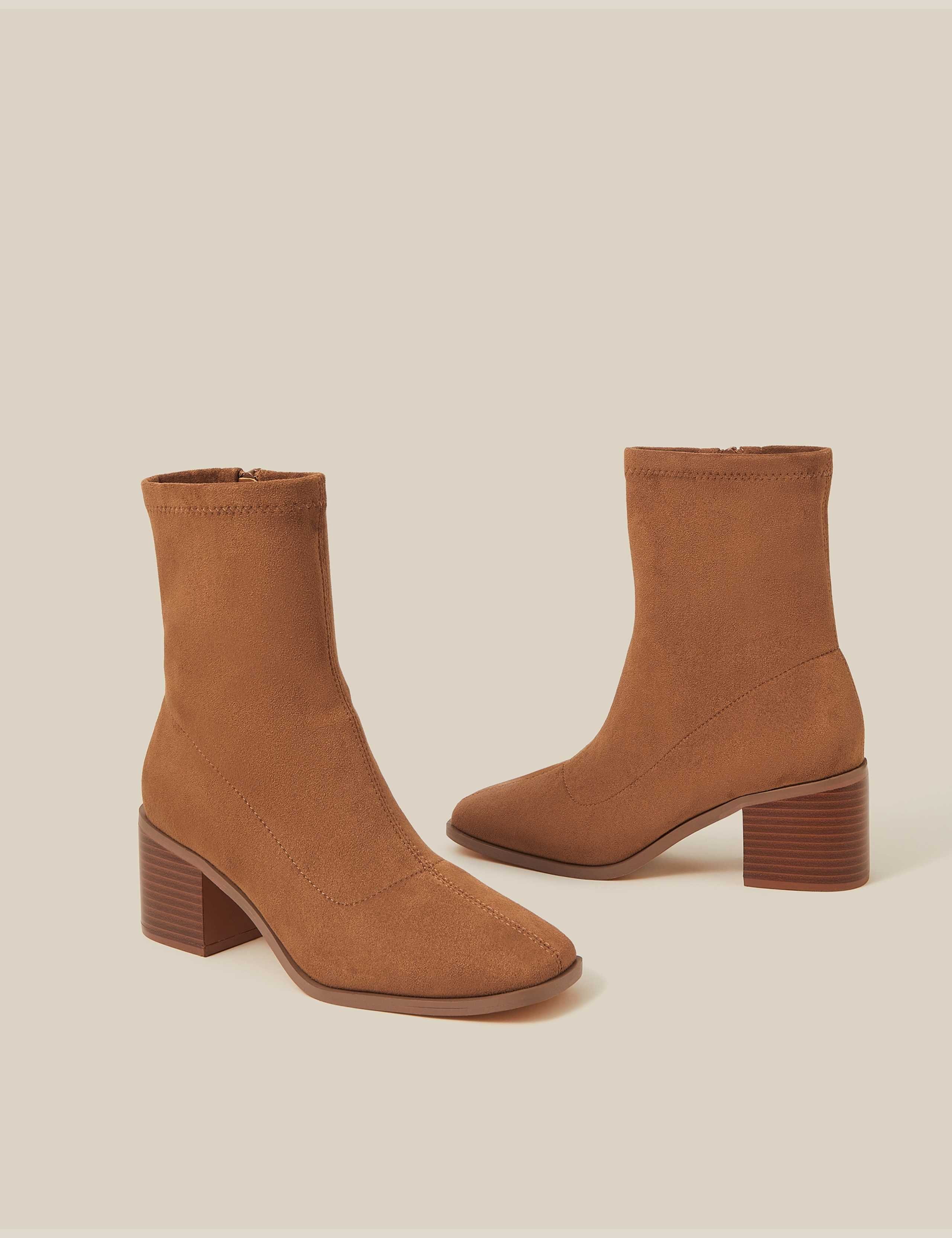 Block Heel Sock Boots 2 of 3