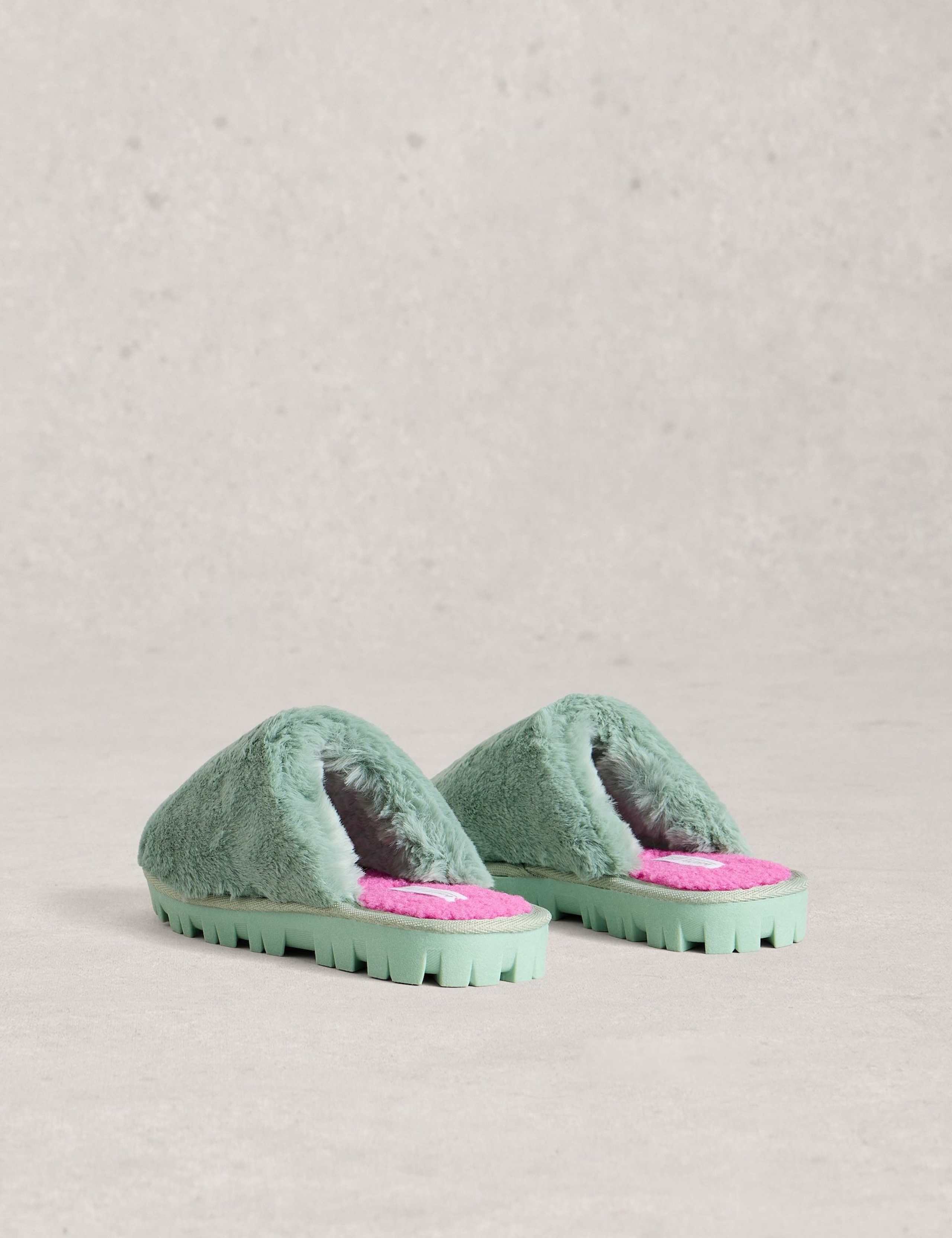 Faux Fur Cleated Mule Slippers 2 of 4
