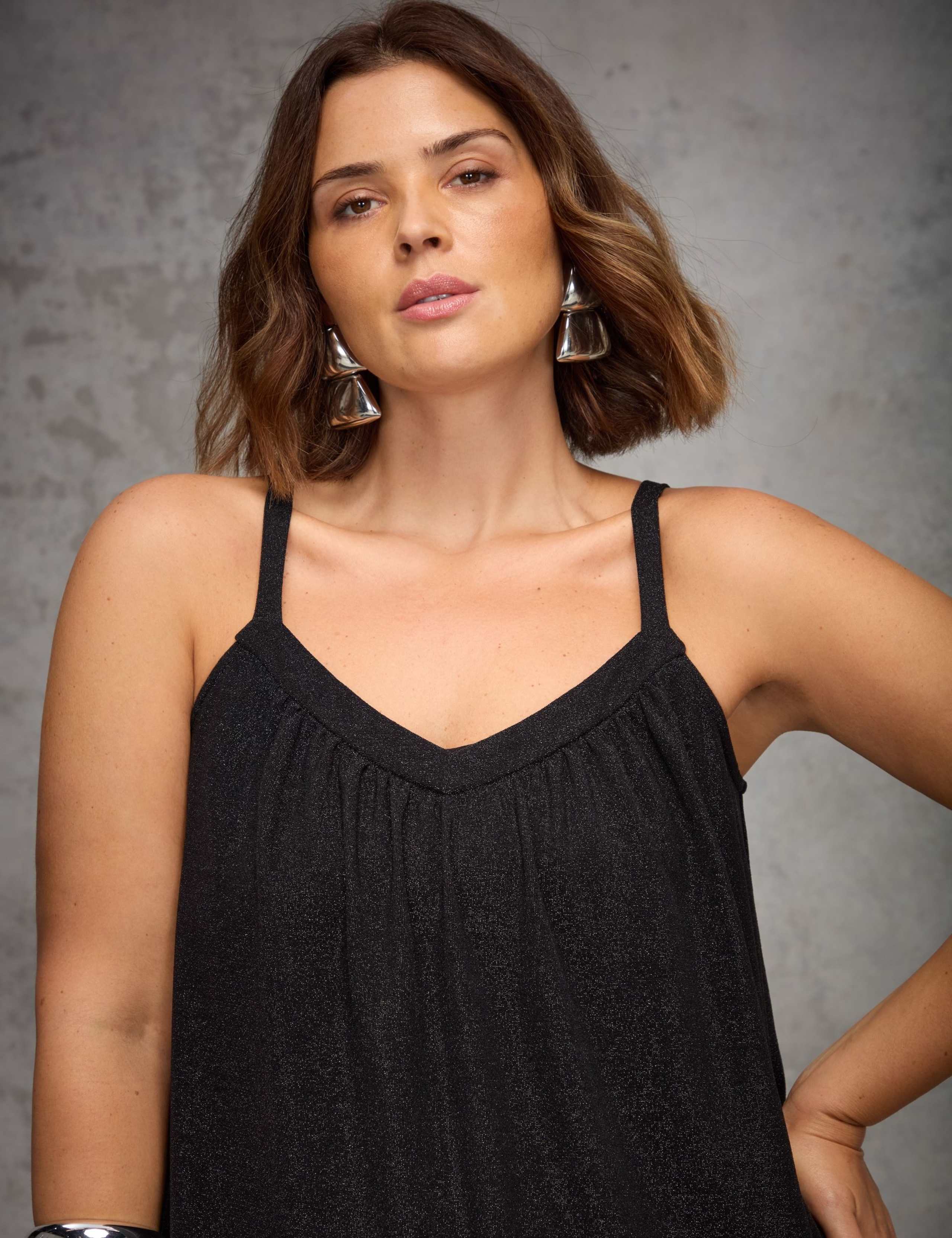 Jersey Sparkly V-Neck Cami Top 5 of 5