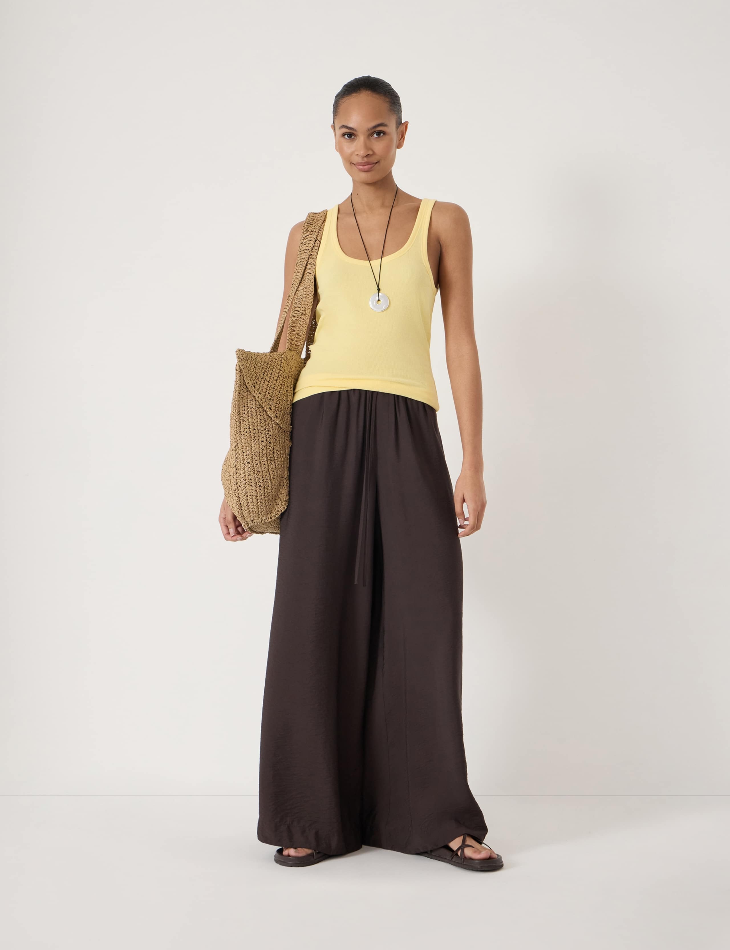 Elasticated Waist Wide Leg Trousers 3 of 6