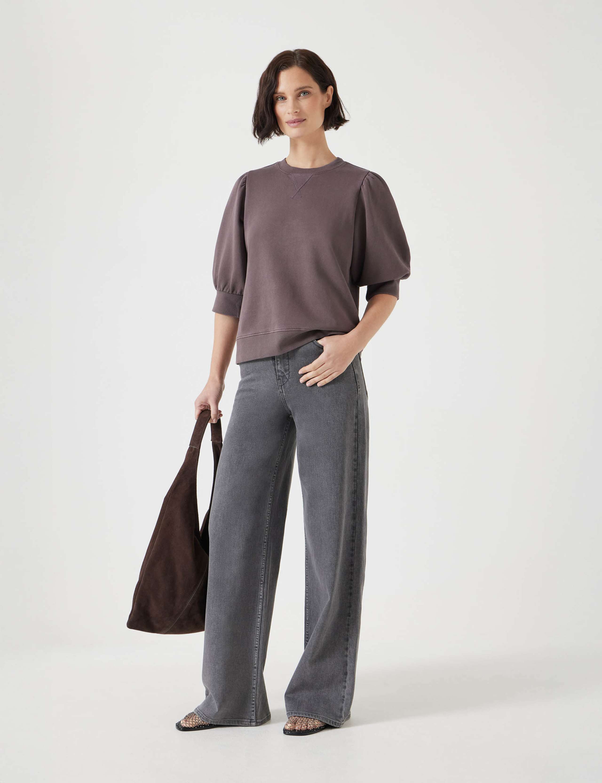 Pure Cotton Puff Sleeve Sweatshirt 3 of 4