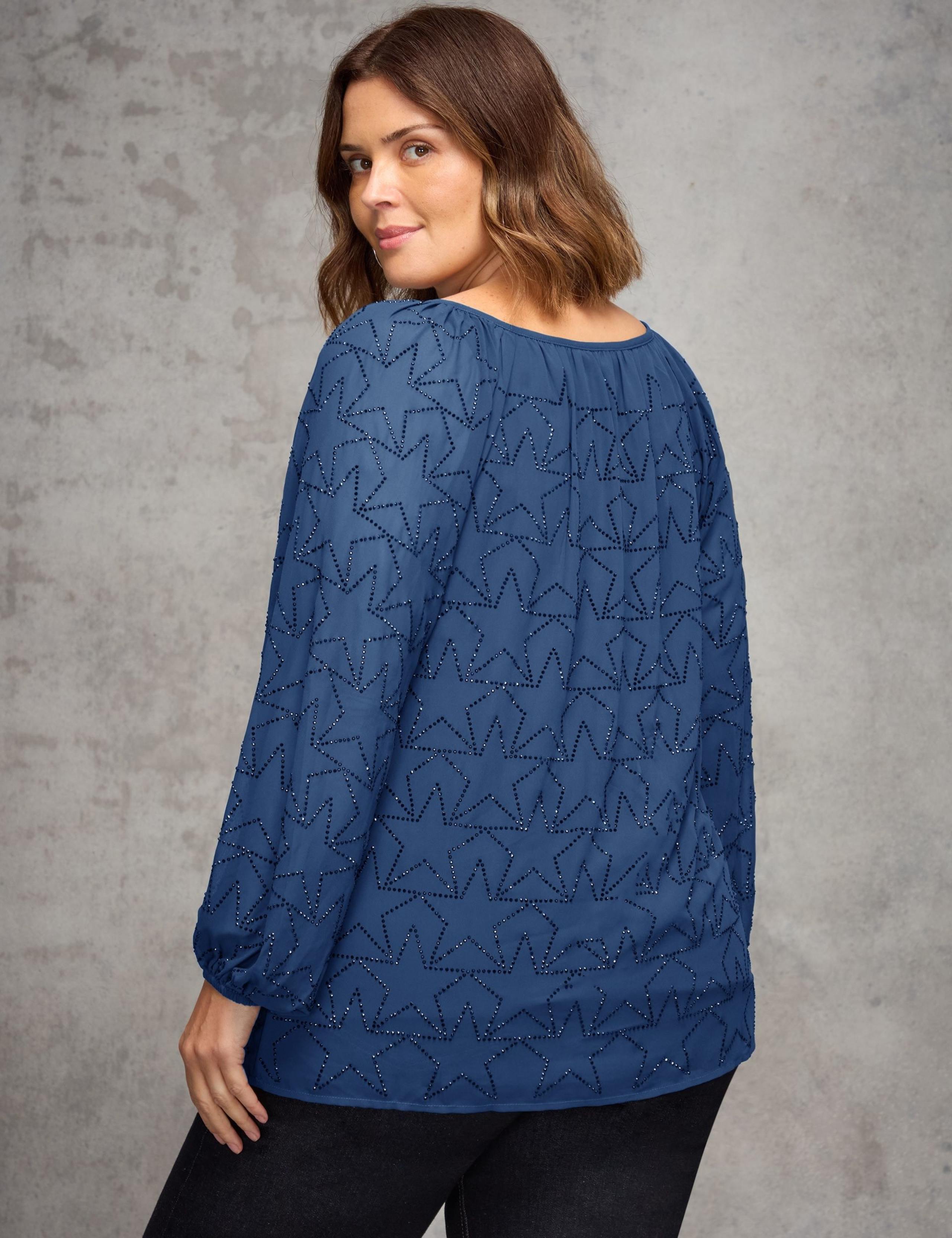 Star Embellished Tie Neck Top 2 of 3