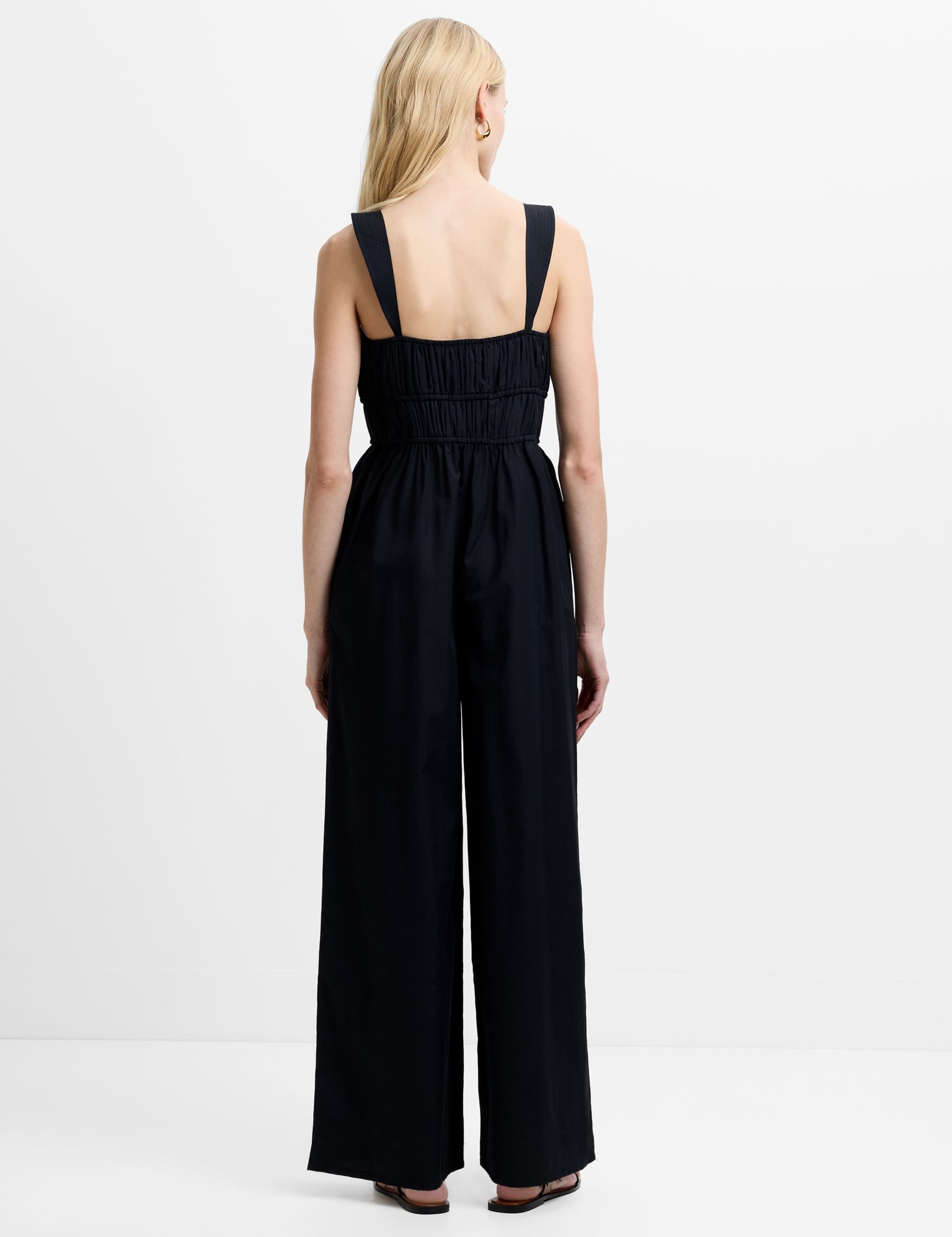 Cotton Blend Poplin Sleeveless Jumpsuit 3 of 5