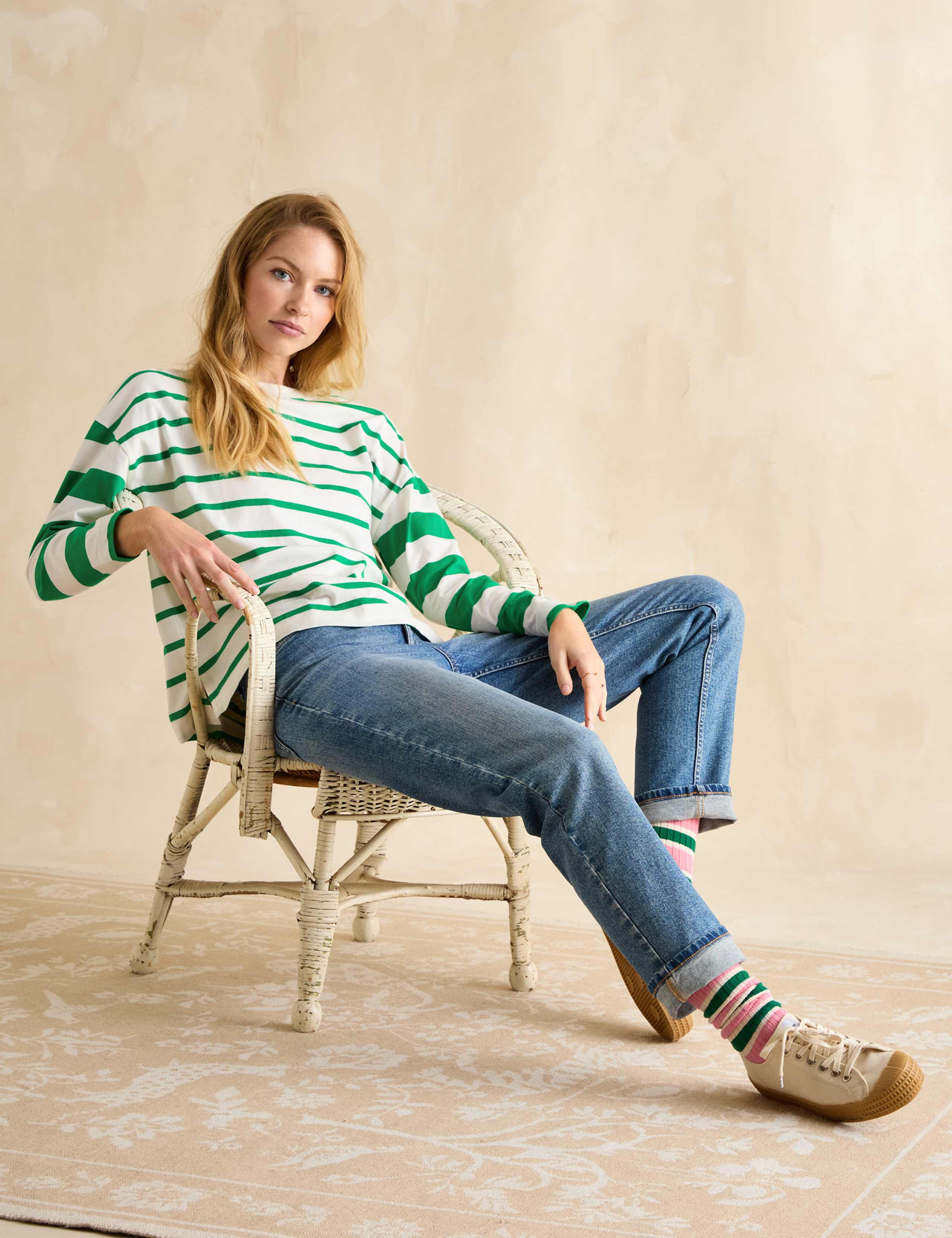 Pure Cotton Striped Crew Neck Top 4 of 8