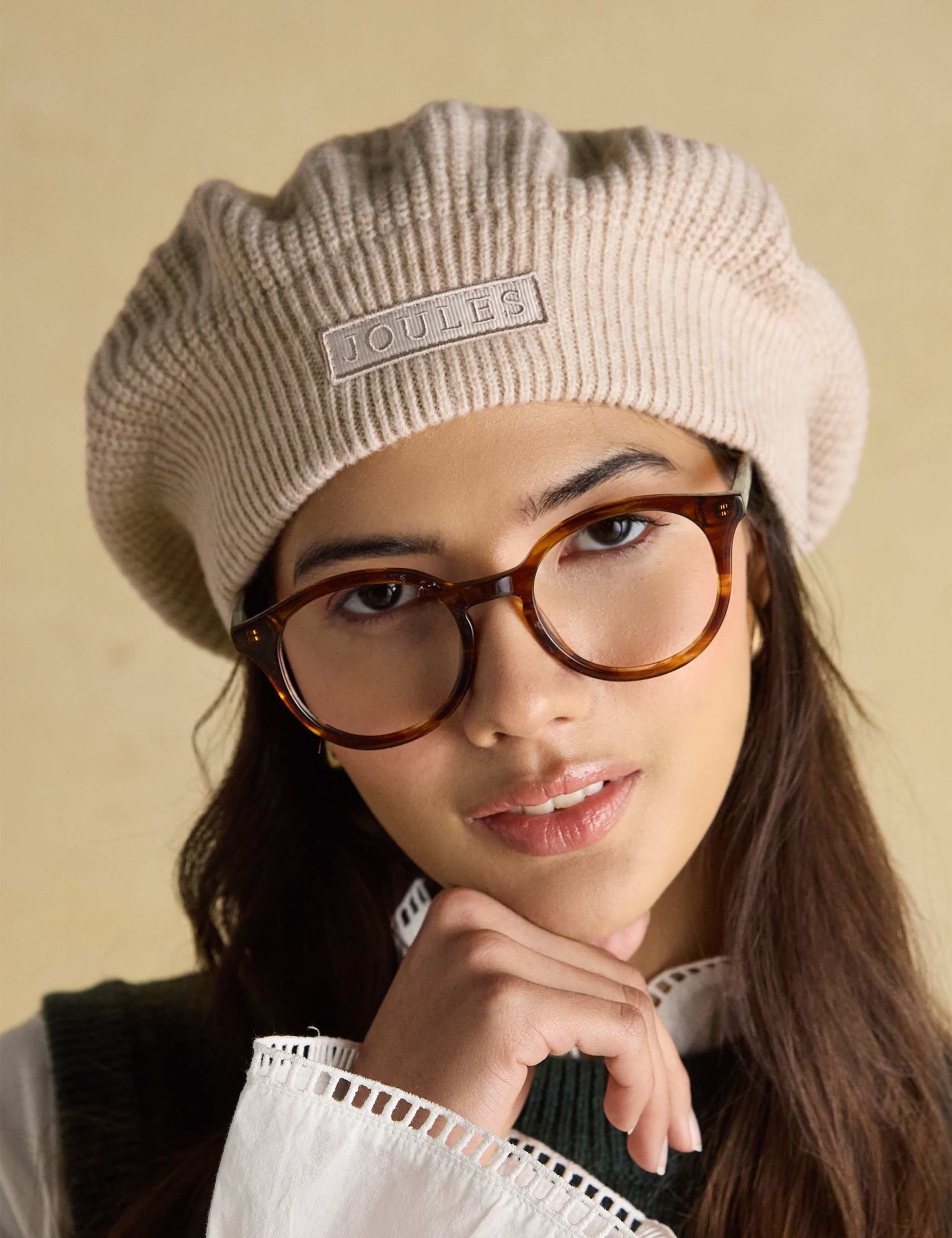 Knitted Rib Beret Hat 3 of 5