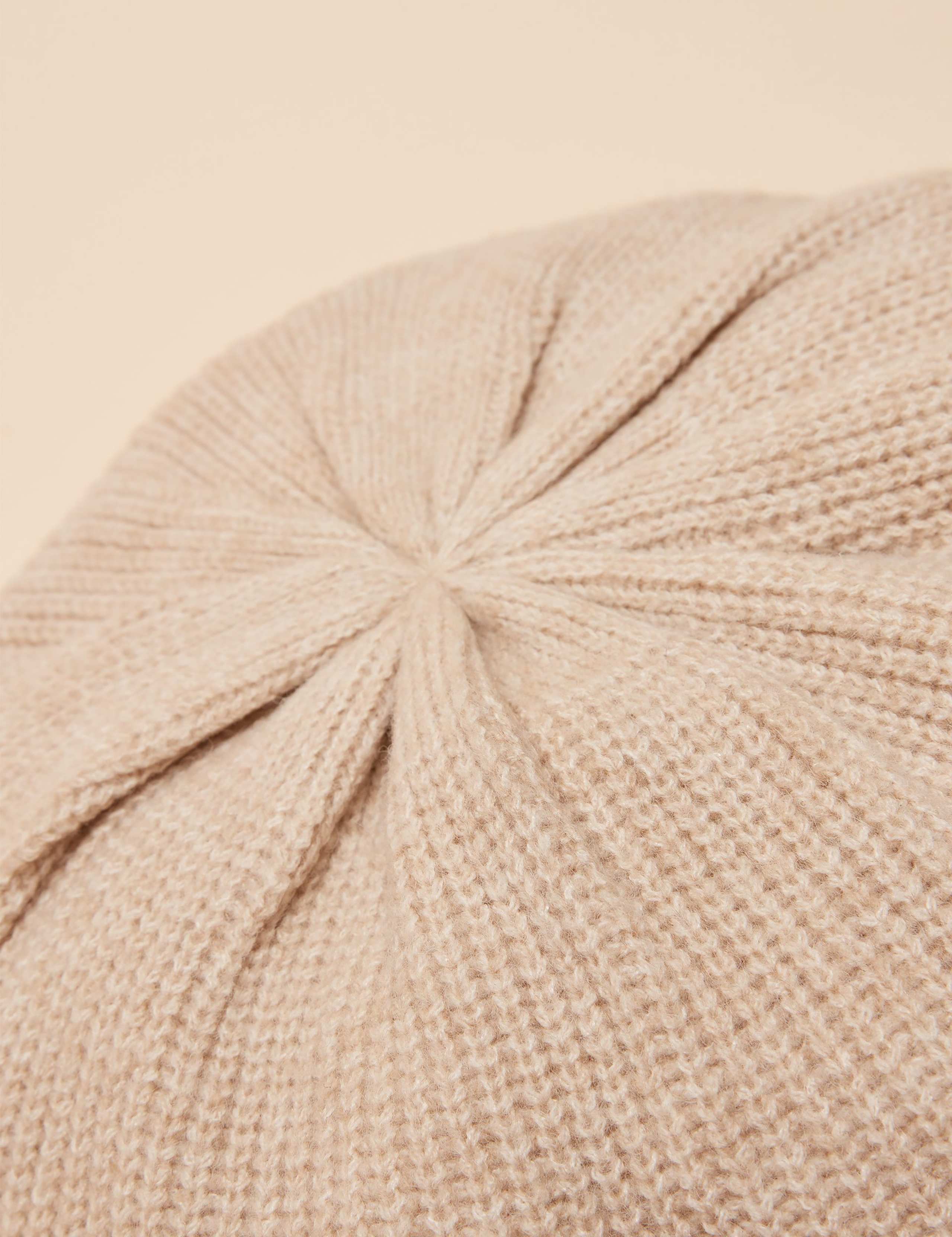 Knitted Rib Beret Hat 5 of 5