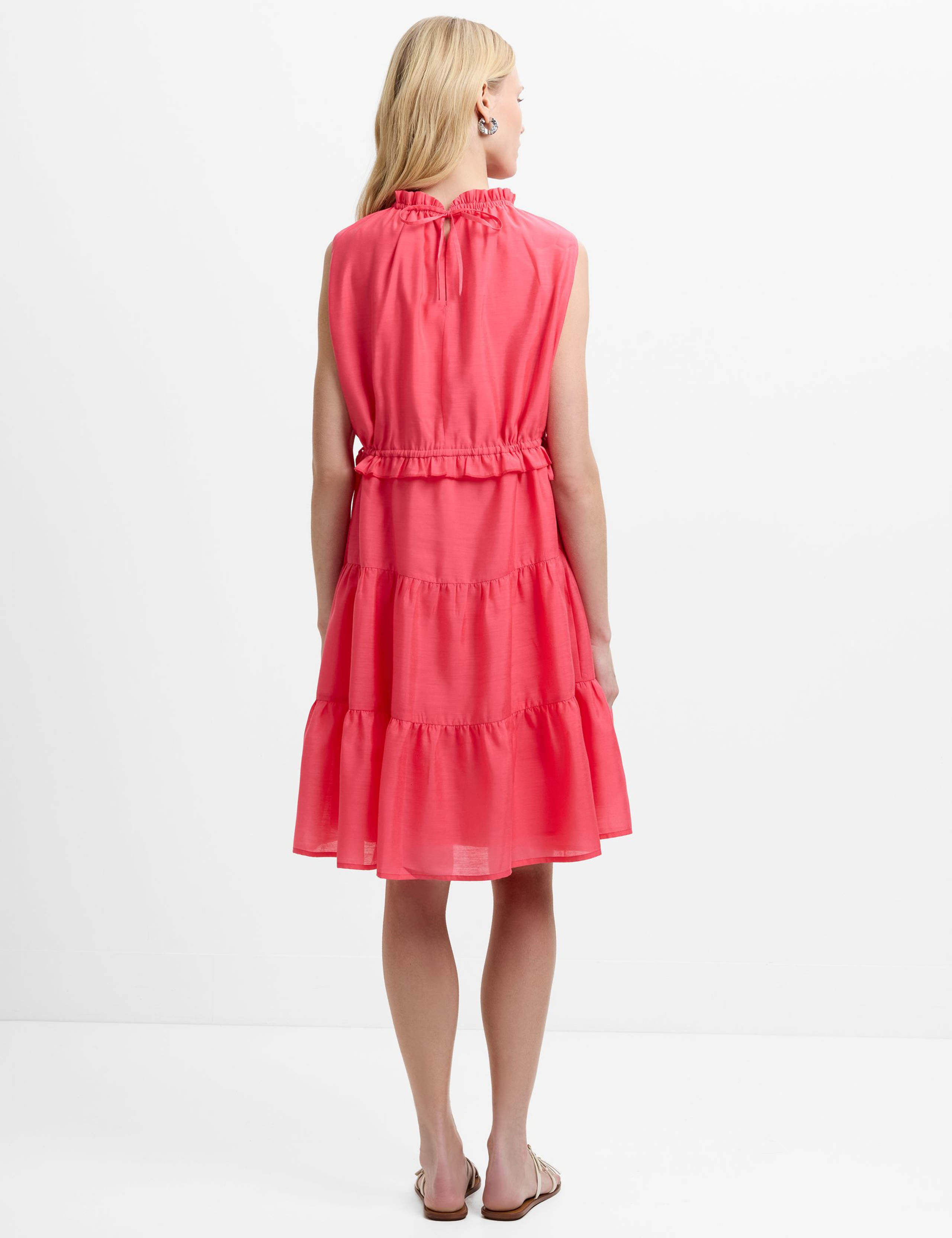 High Neck Ruffle Midi Tiered Dress 3 of 5