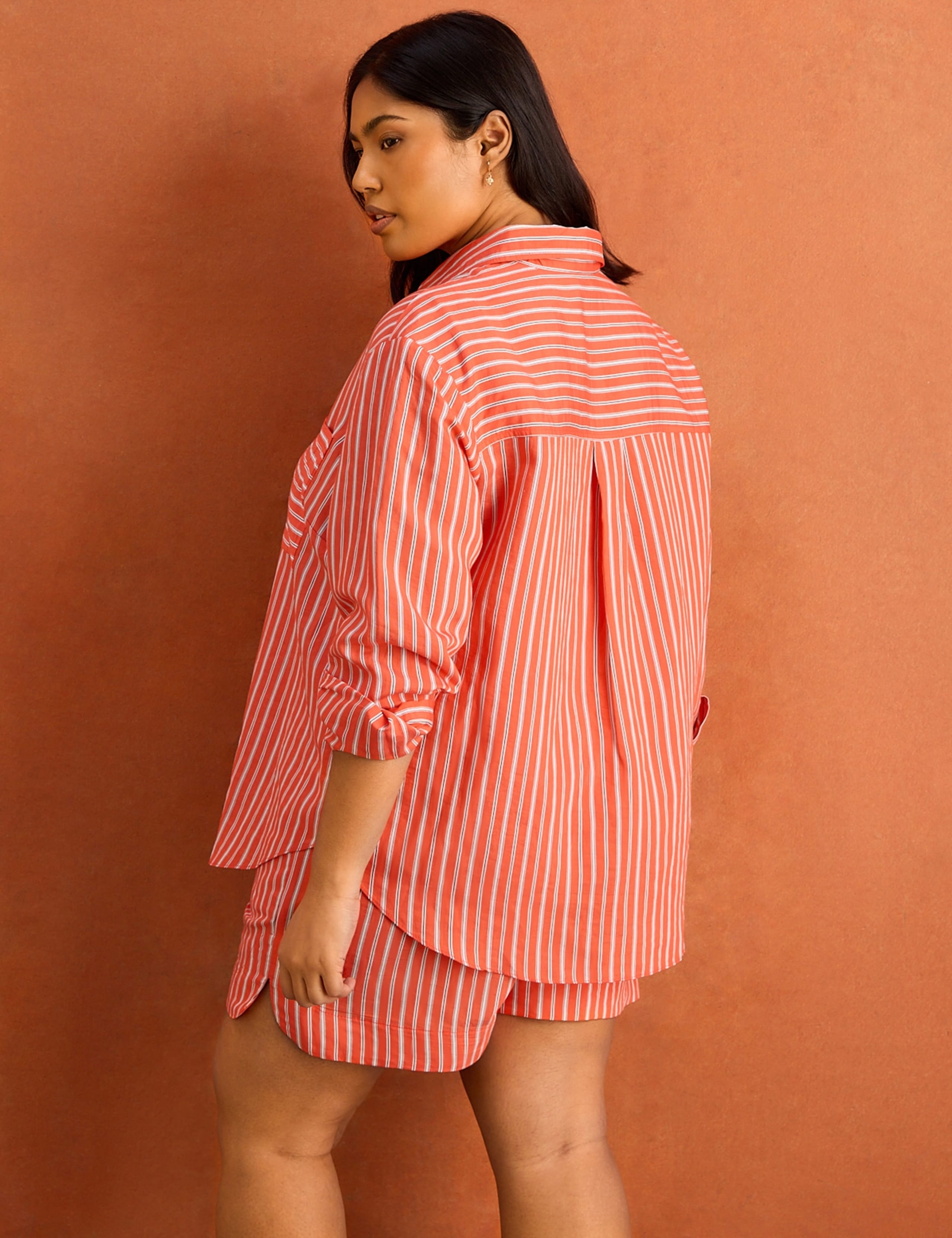 Modal-Rich Striped Button Through Shirt` 2 of 6