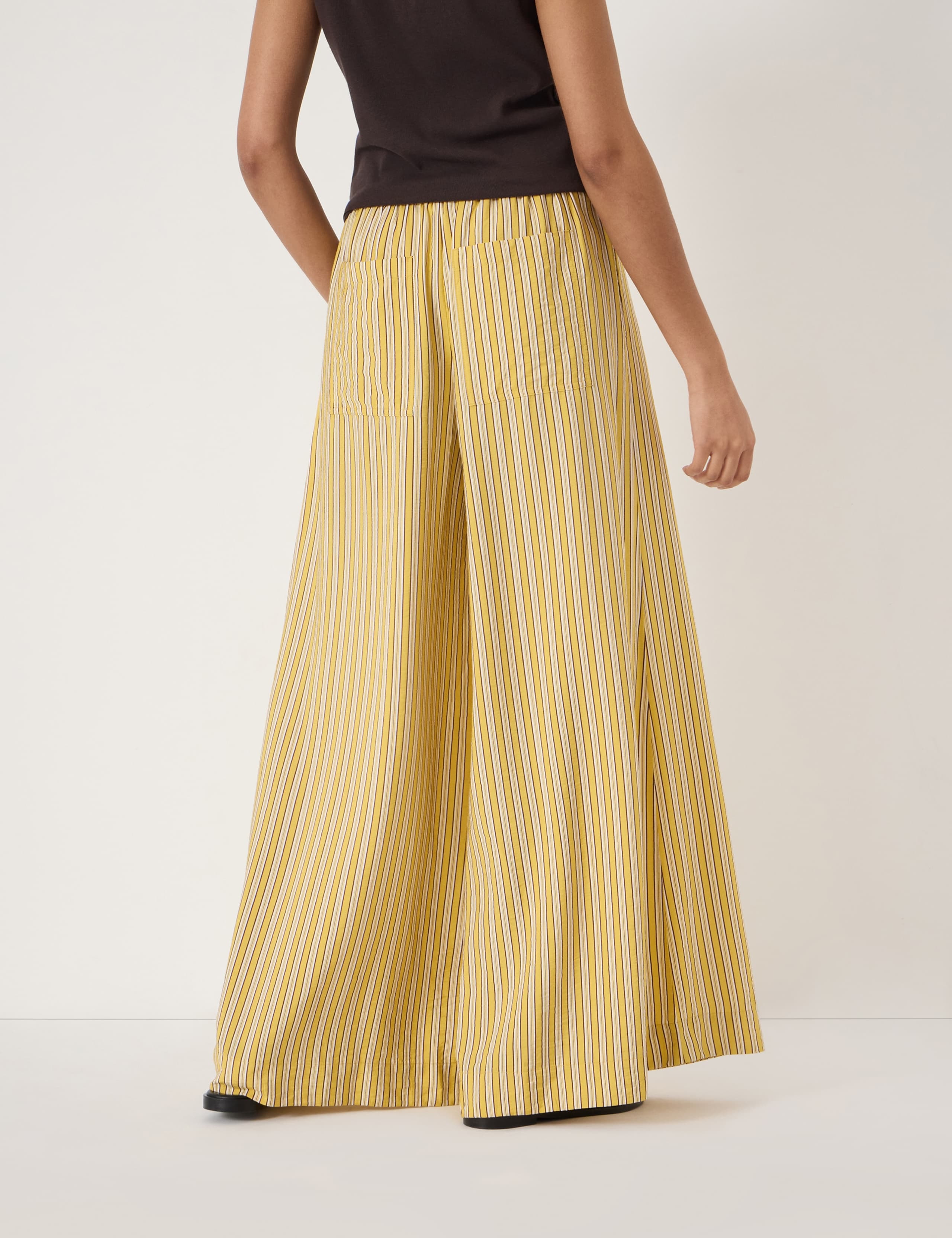 Striped Elasticated Waist Wide Leg Trousers 3 of 5