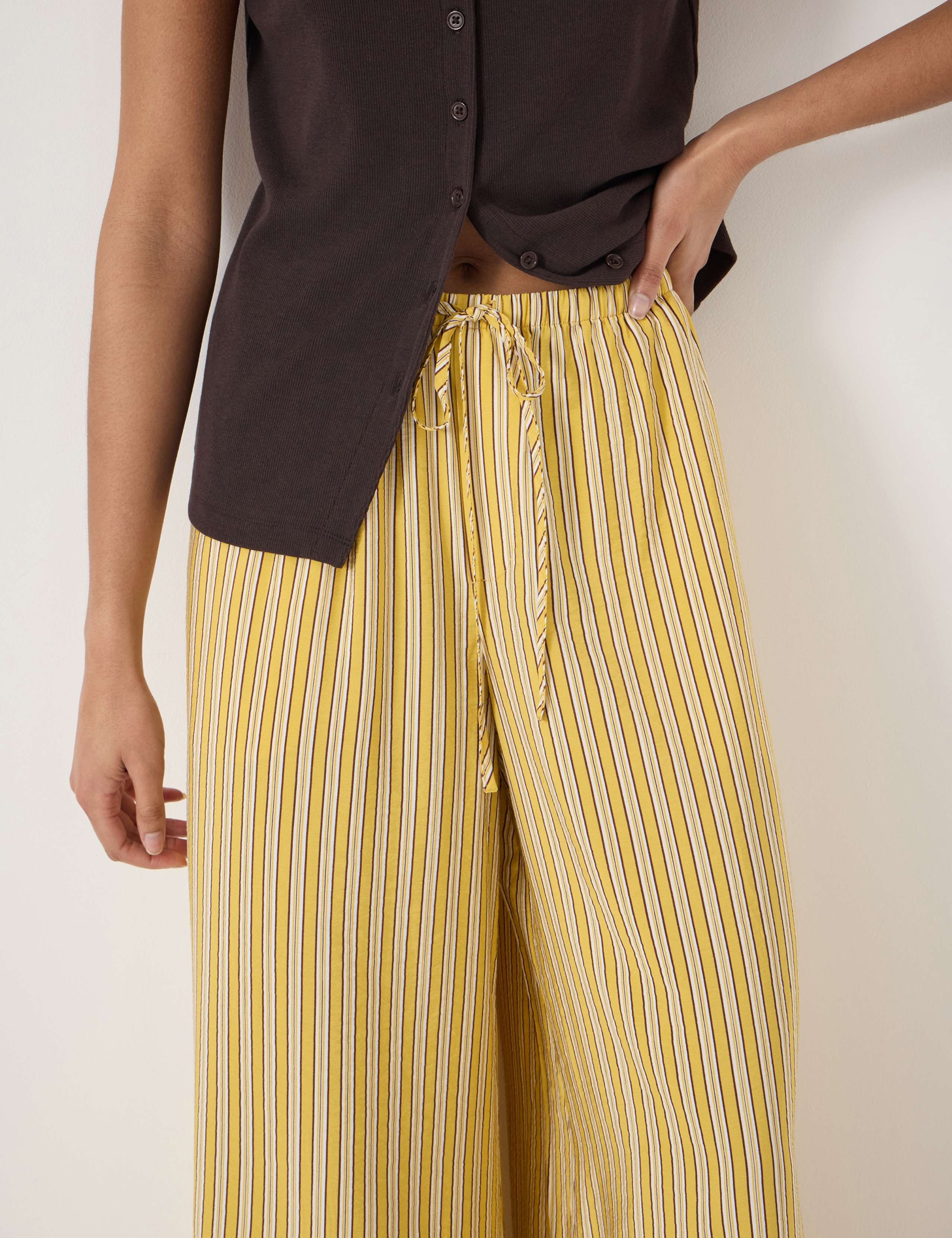 Striped Elasticated Waist Wide Leg Trousers 5 of 5