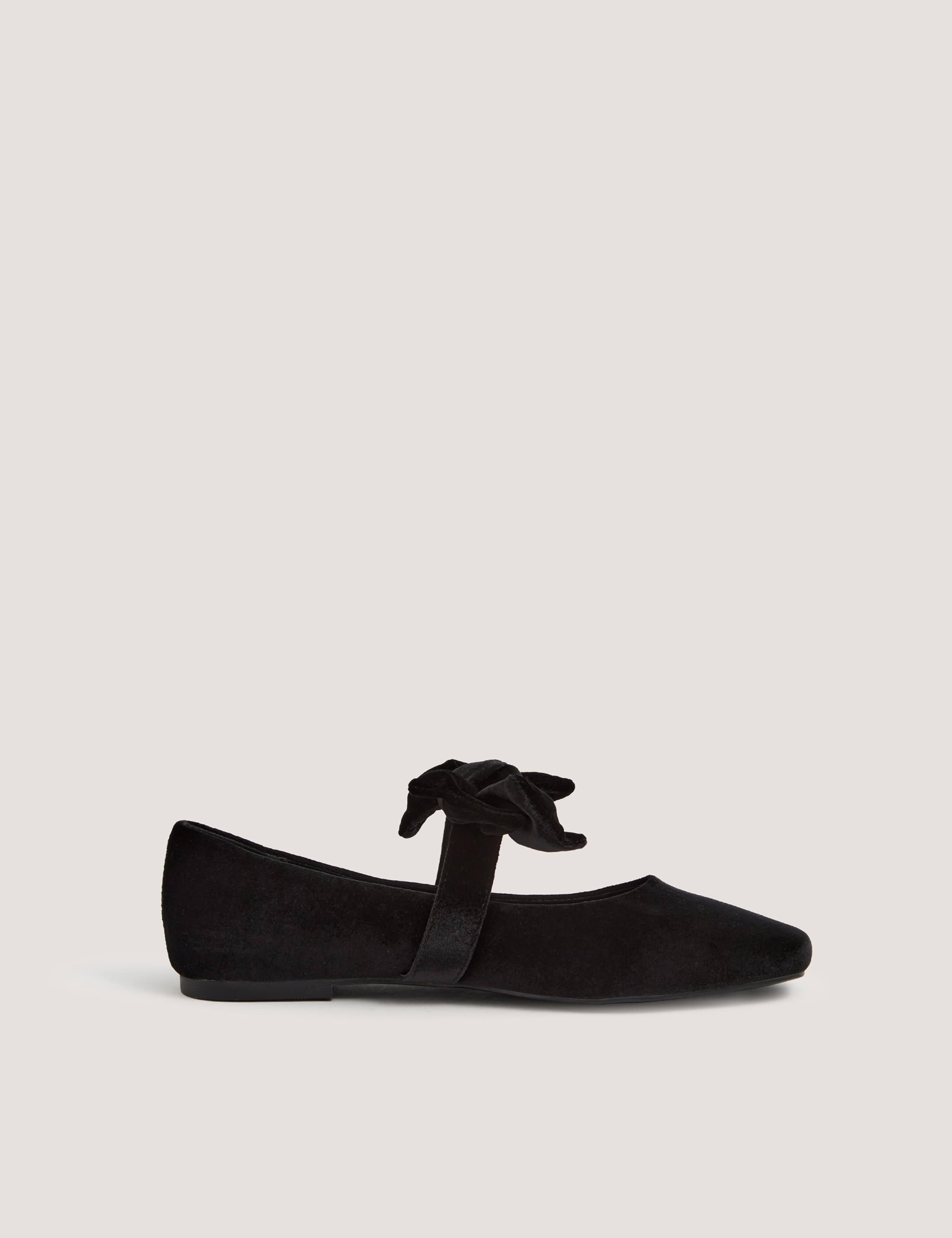Velvet Bow Mary Jane Ballet Pumps 1 of 3