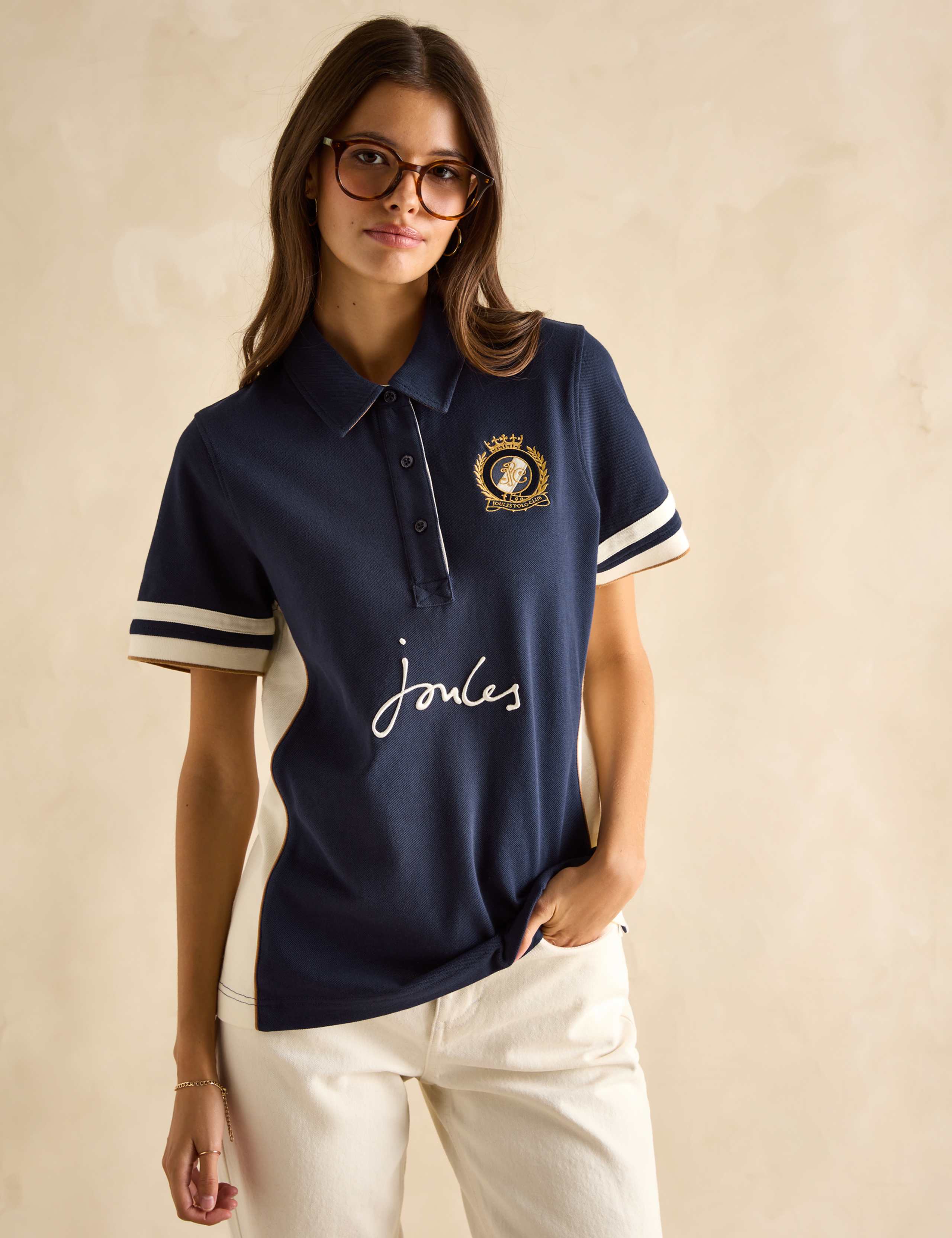 Pure Cotton Embroidered Polo Shirt 1 of 6