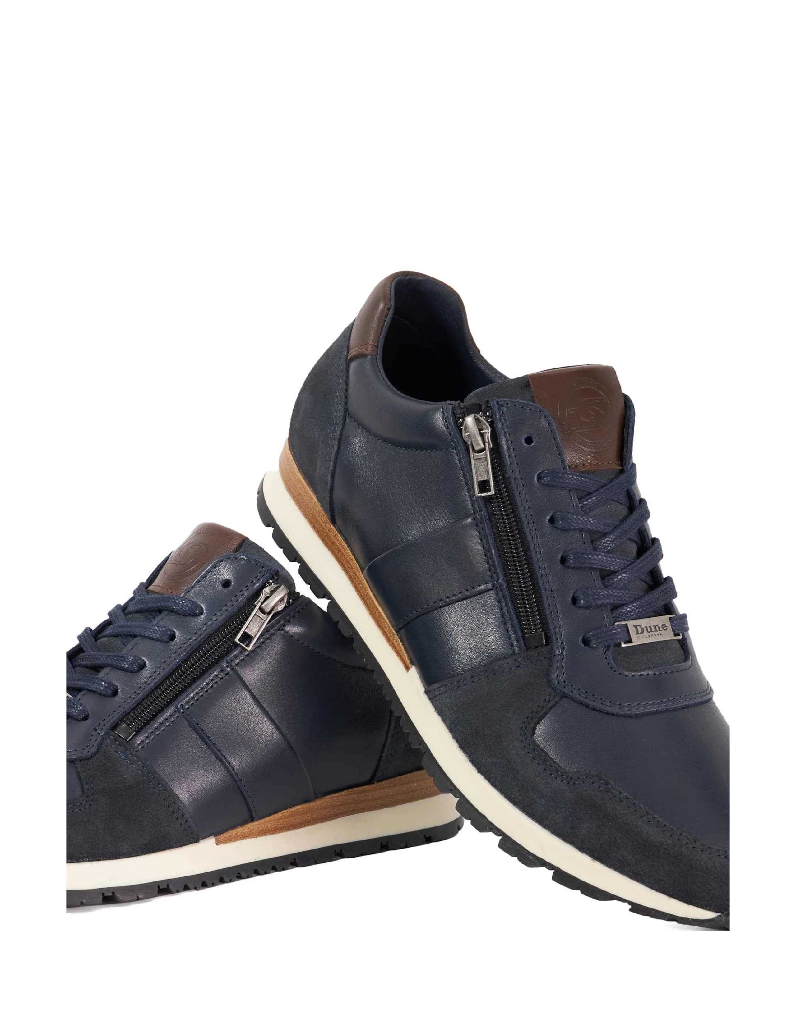 Leather Lace Up Side Zip Trainers 5 of 5