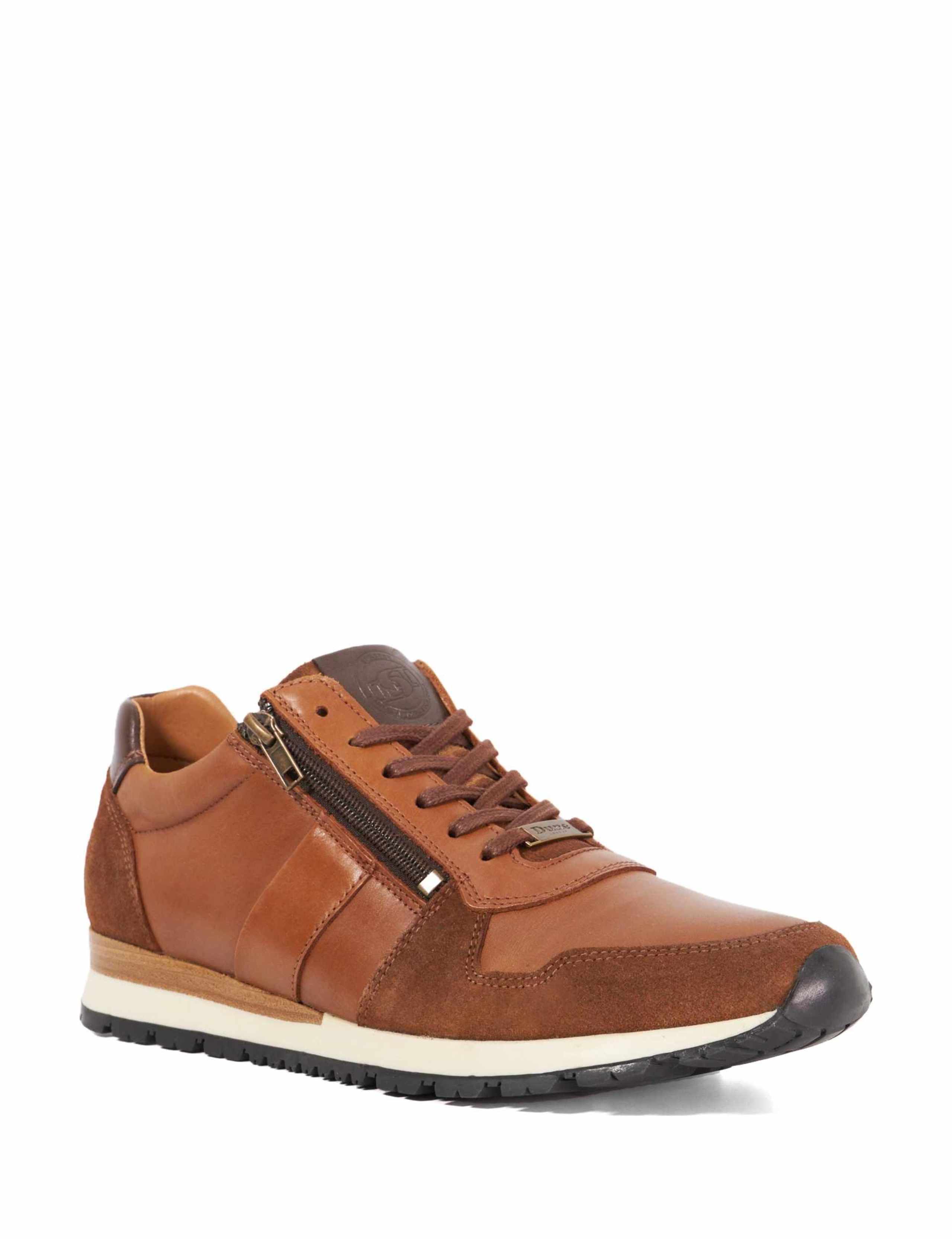 Leather Lace Up Side Zip Trainers 2 of 5