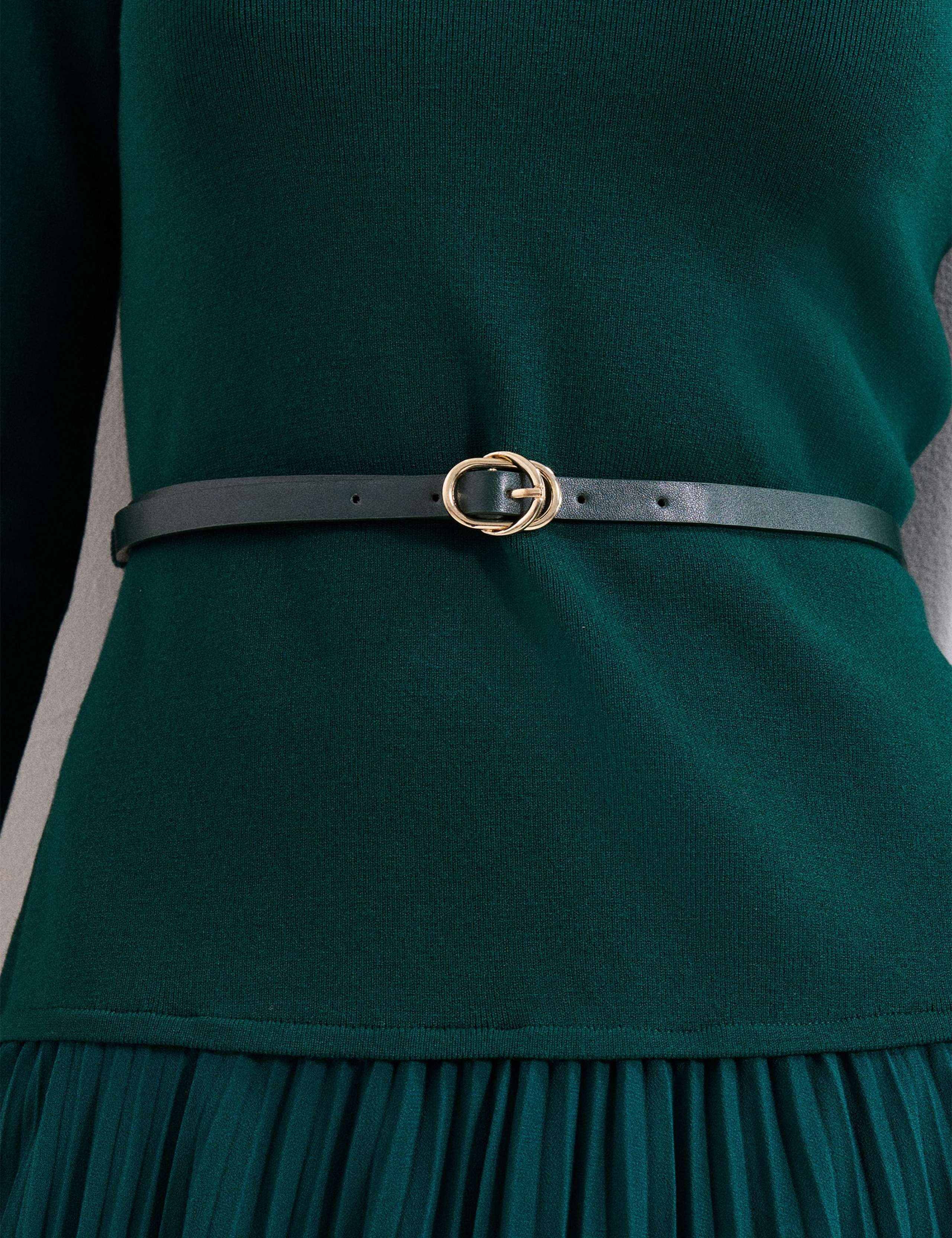 V-Neck Belted Midi Jumper Dress 8 of 8