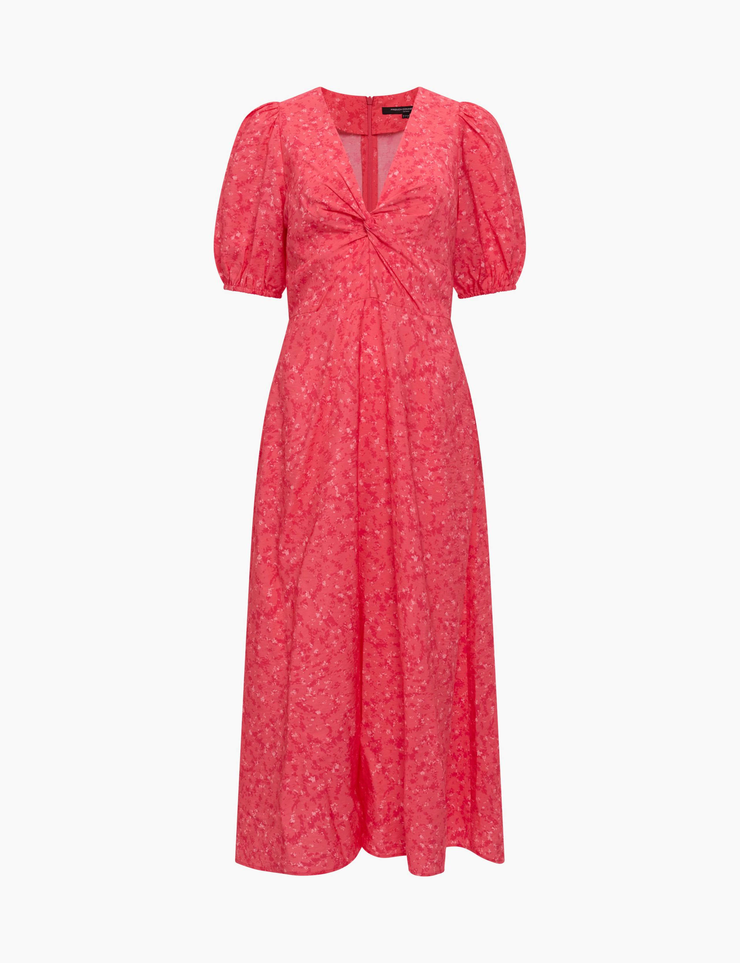 Ditsy Floral V-Neck Midi Tea Dress 2 of 5