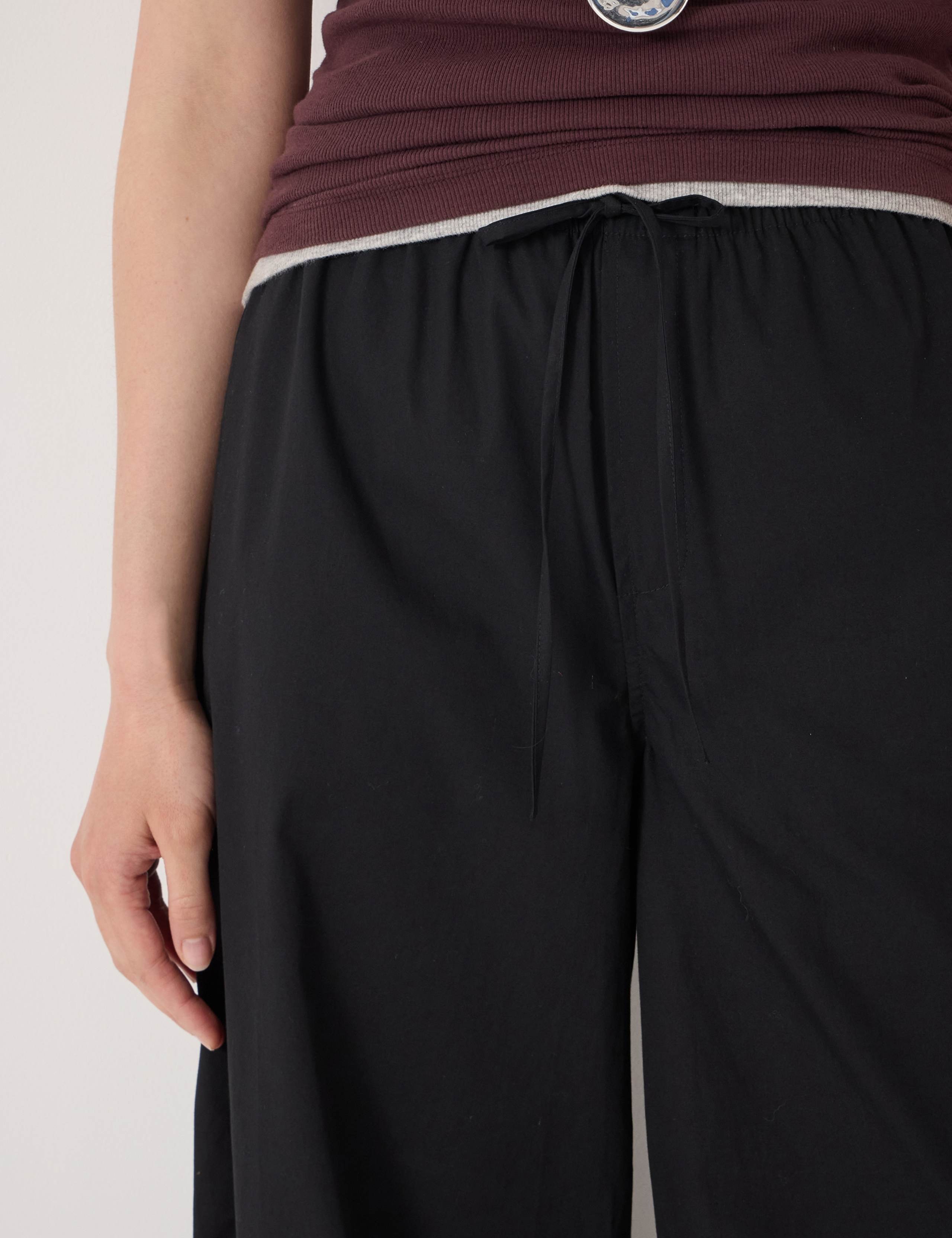 Pure Cotton Barrel Leg Cropped Trousers 4 of 5