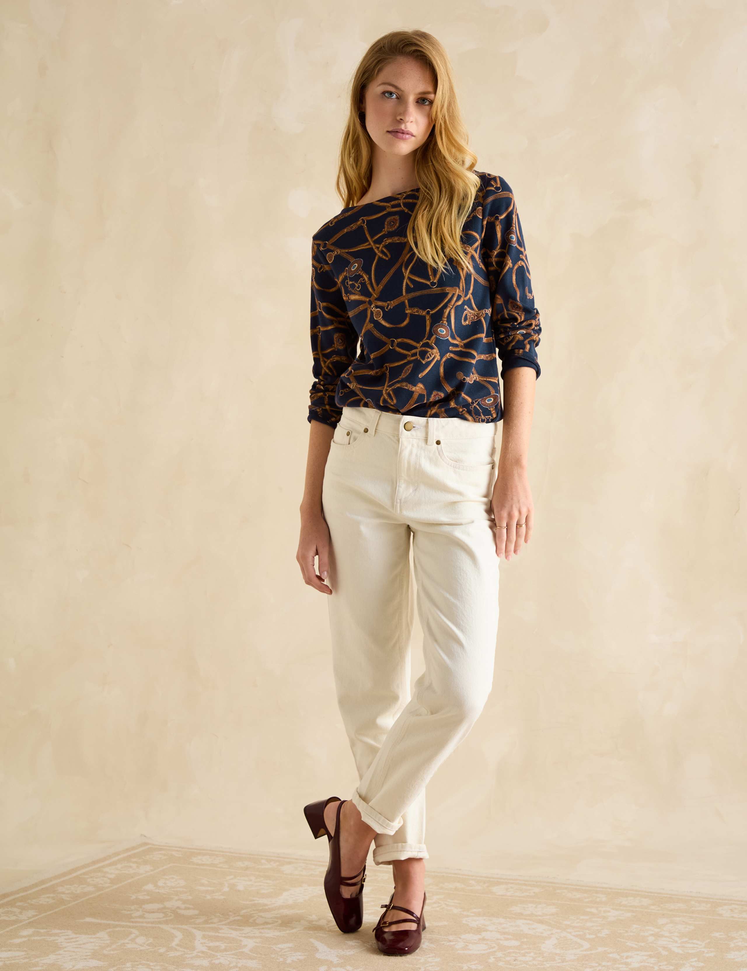 Printed Slash Neck Top 3 of 6