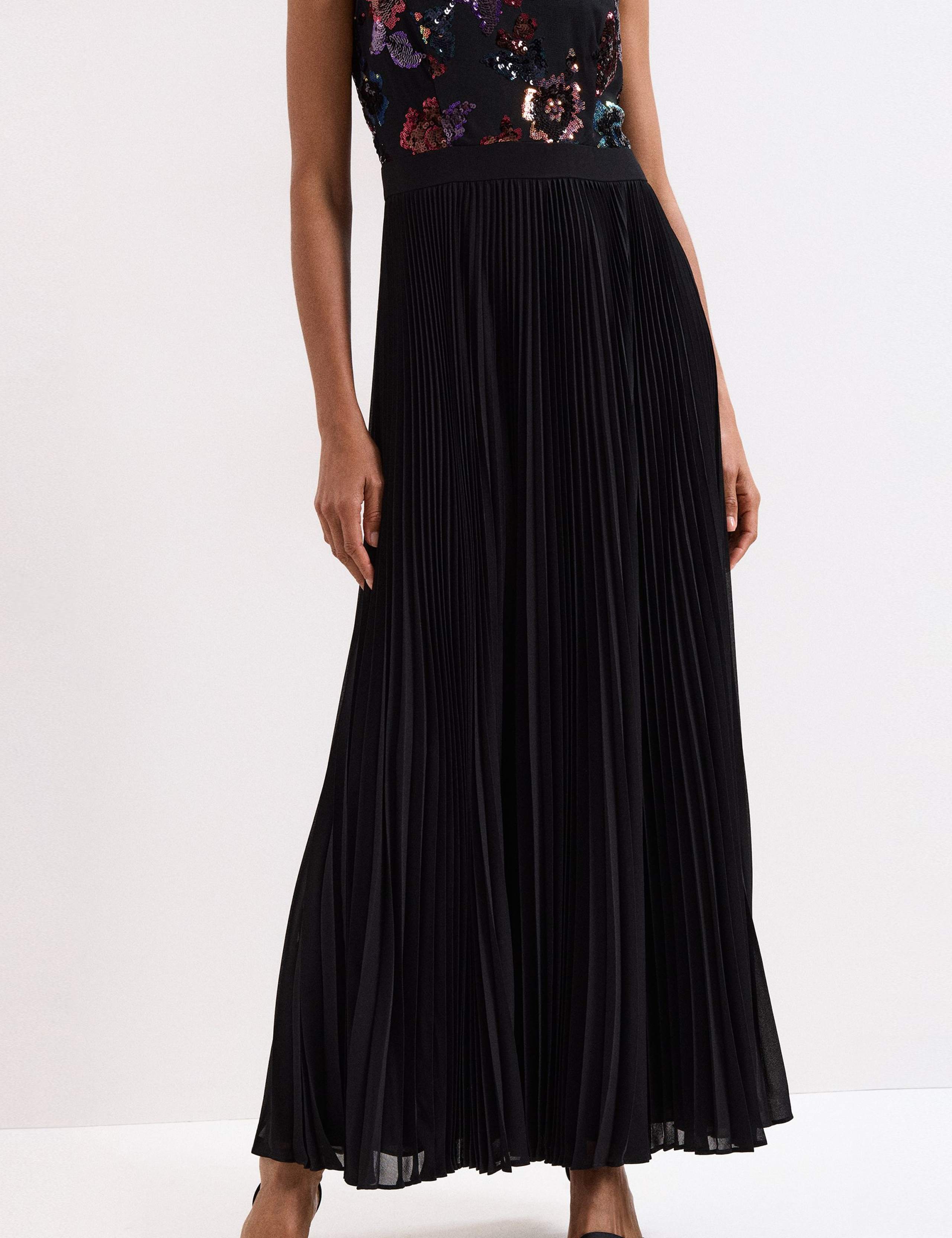 Floral Sequin High Neck Maxi Skater Dress 6 of 6