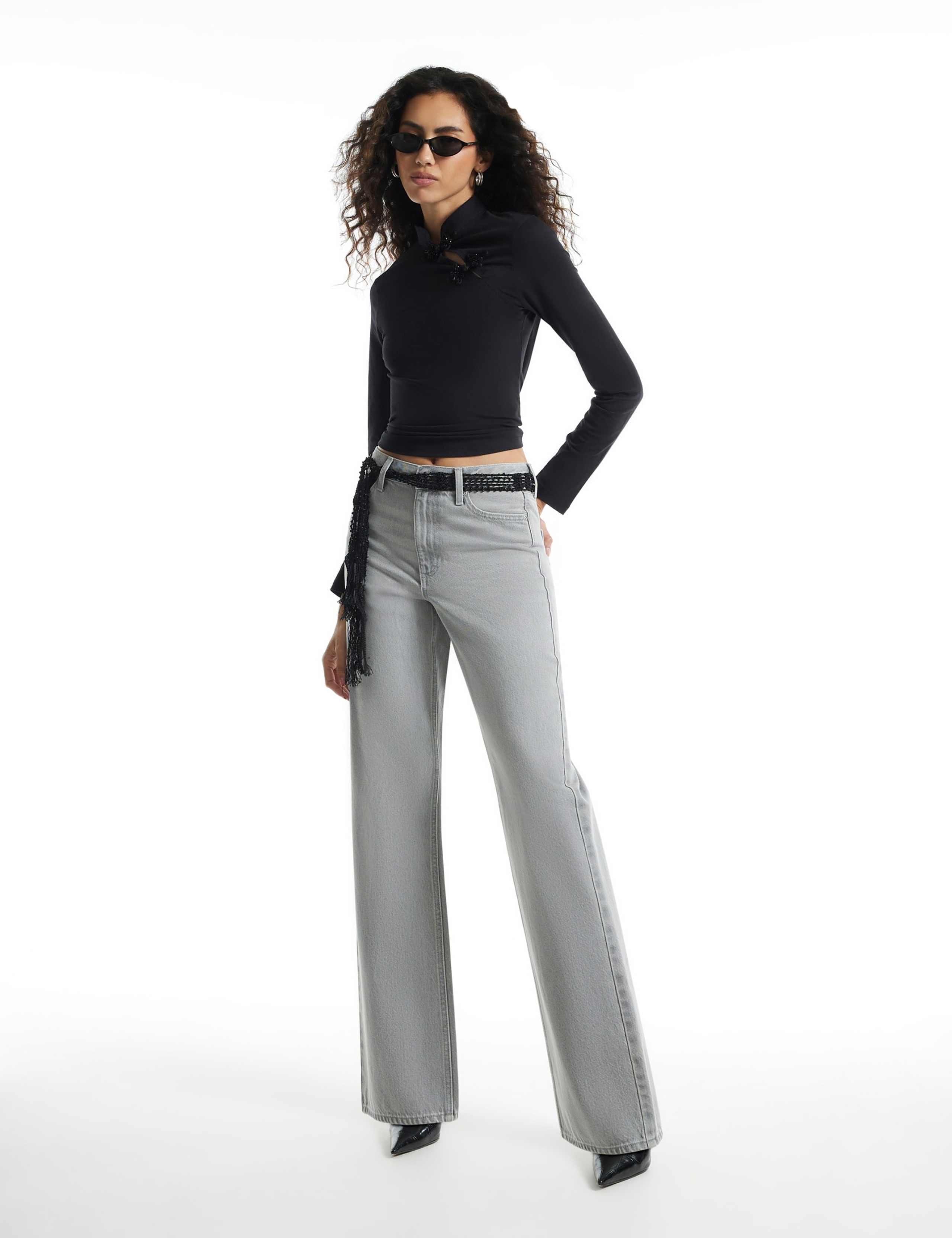 Cotton Rich Chinoiserie Sequin Roll Neck Top 5 of 6