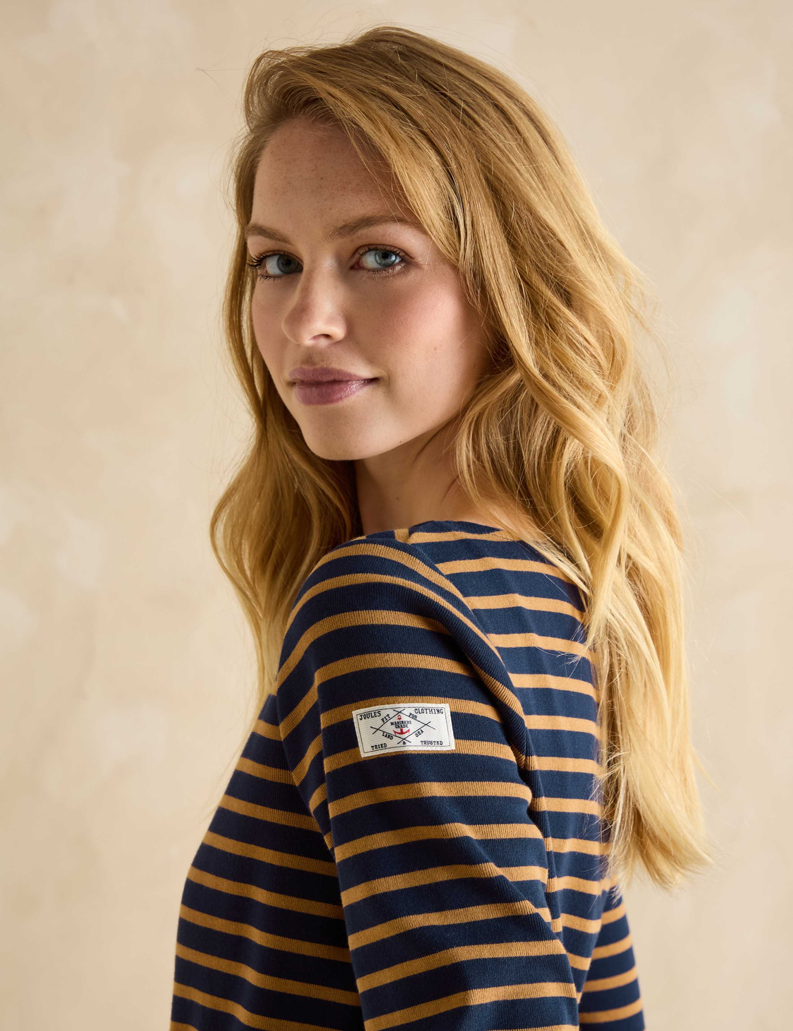 Pure Cotton Striped Slash Neck Top 5 of 5