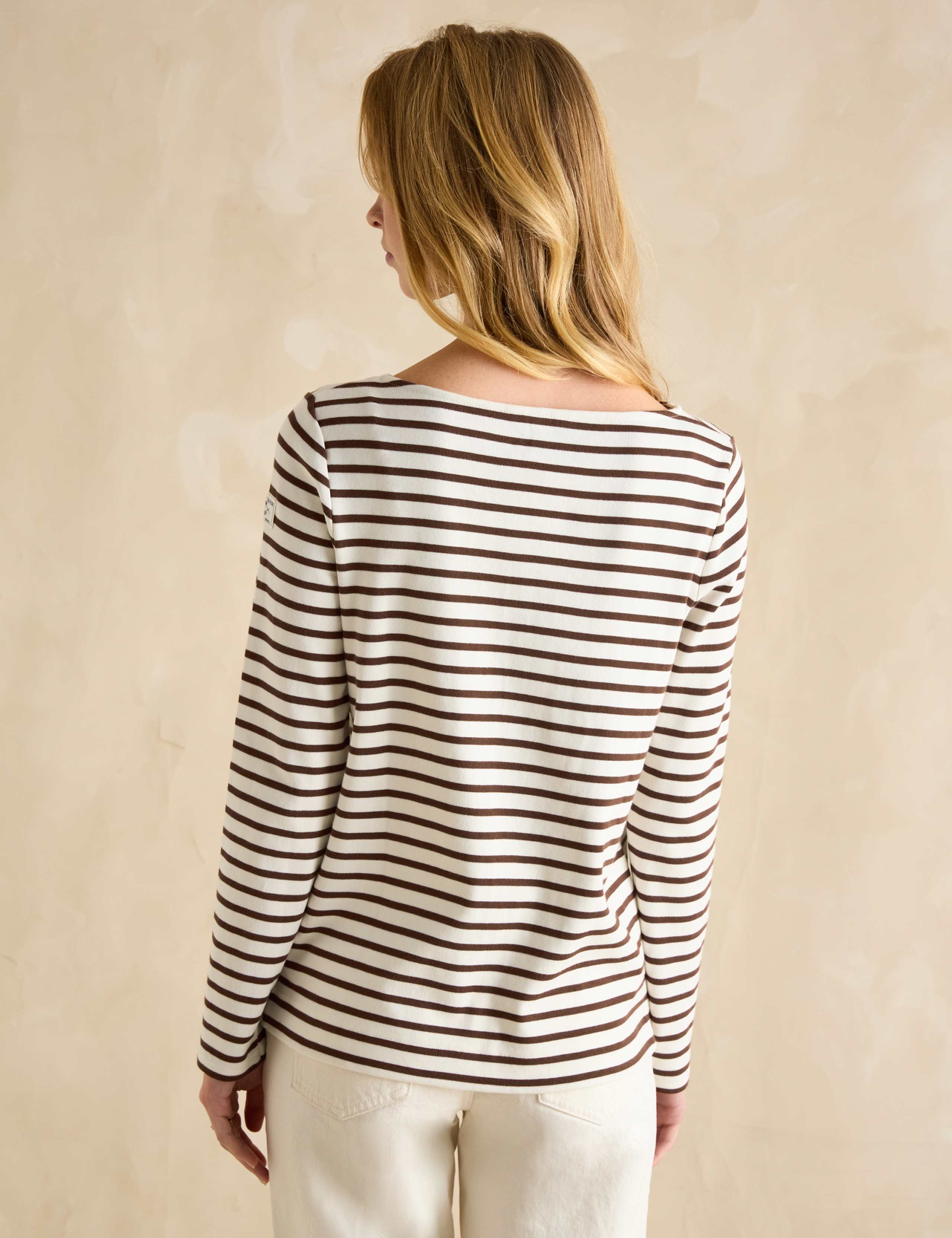 Pure Cotton Striped Slash Neck Top 3 of 6