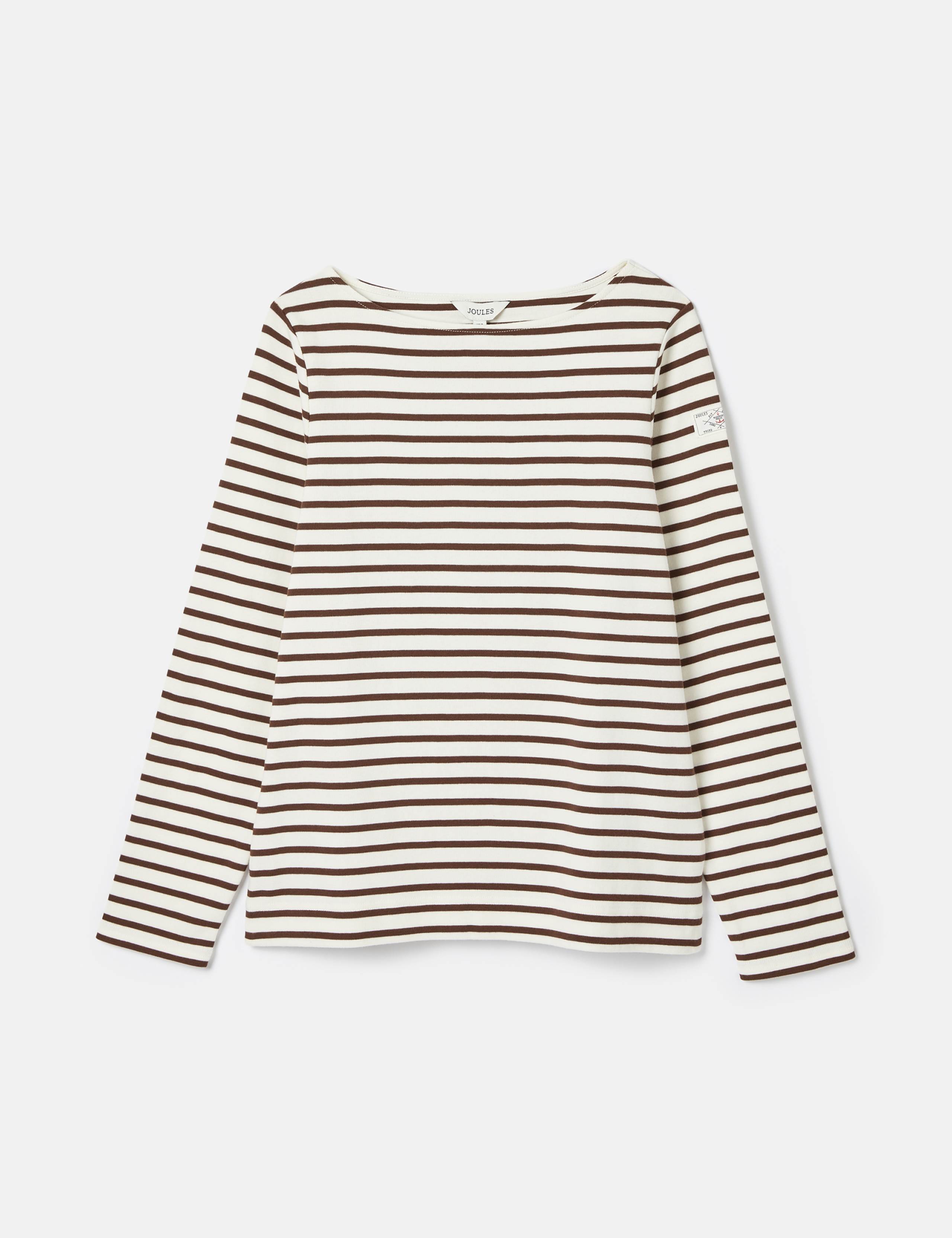 Pure Cotton Striped Slash Neck Top 2 of 6